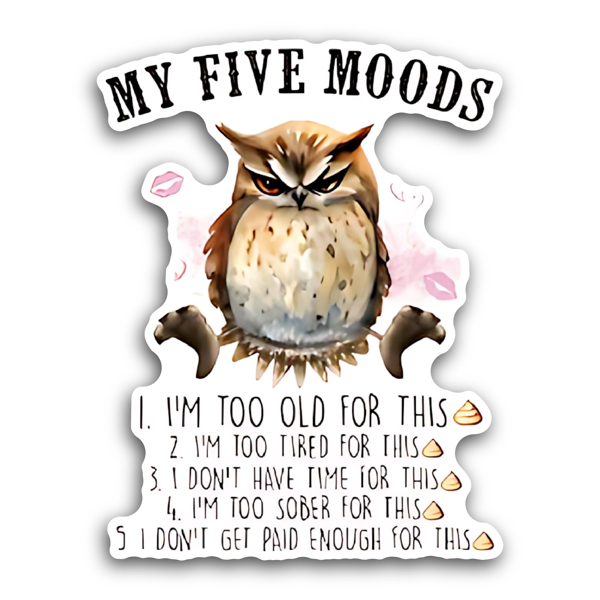 2 (Pieces) 3" and 5" My Five Moods Sticker, Waterproof Vinyl Decals for Many Purpose Like Cars, Truc