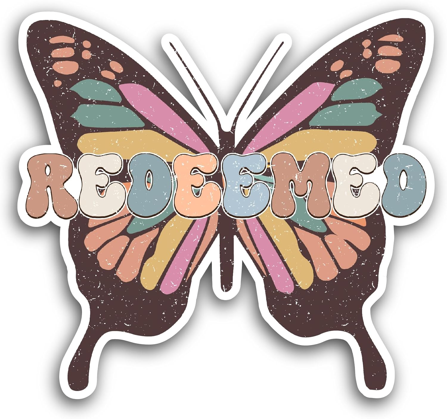 2 (Pieces) 3" and 5" Redeemed Sticker, Waterproof Vinyl Decals for Many Purpose Like Cars, Trucks, Laptops, Phones, Windows and More