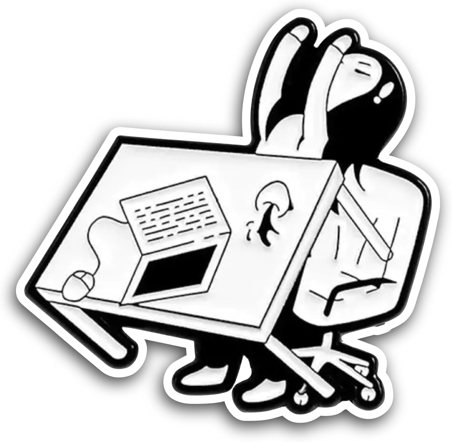 2 (Pieces) 3" and 5" Angry Girl with Laptop Sticker, Waterproof Vinyl Decals for Many Purpose Like Cars, Trucks, Laptops, Phones, Windows and More