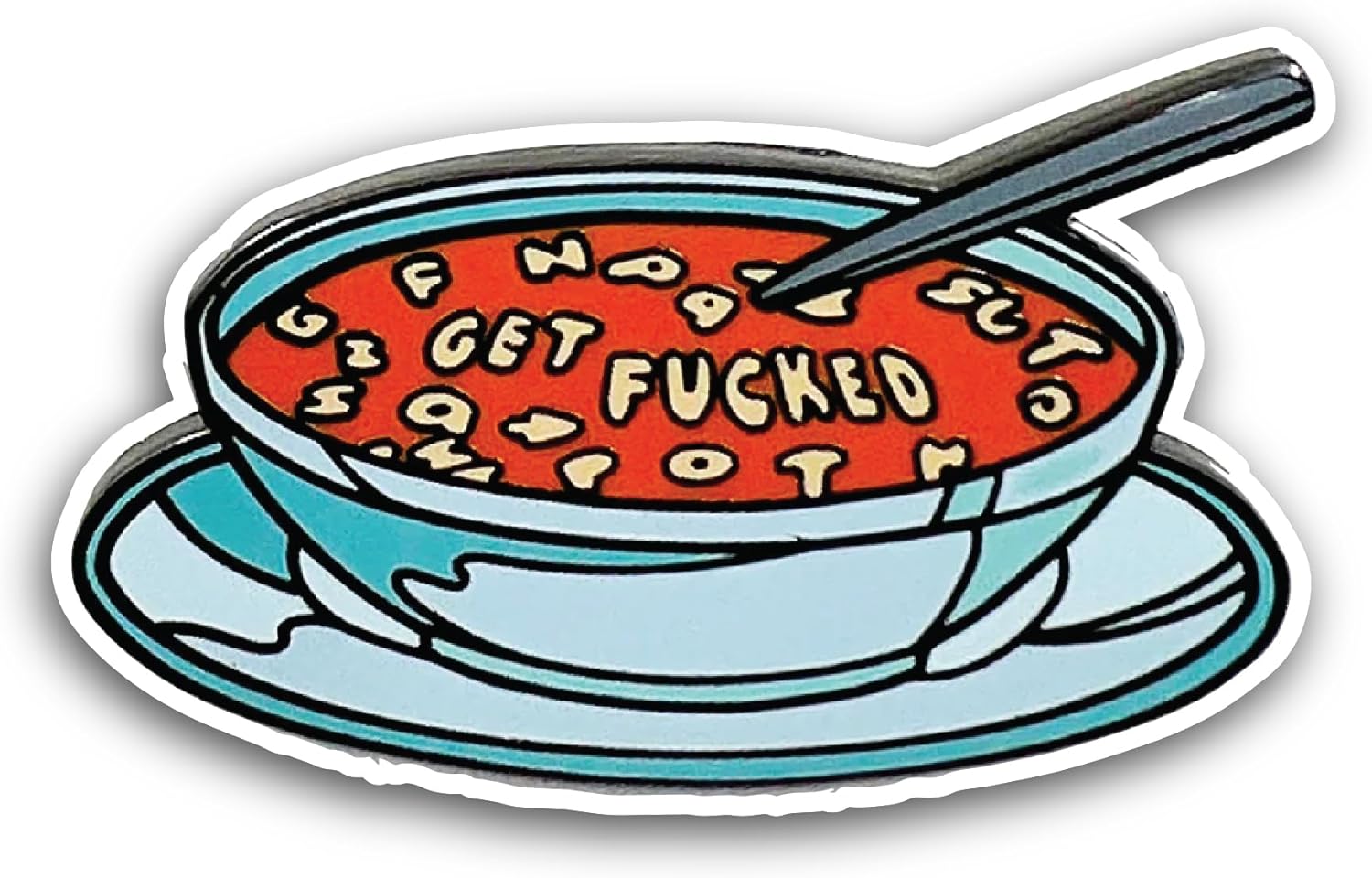 2 (Pieces) 3" and 5" Soup Bowl Sticker, Waterproof Vinyl Decals for Many Purpose Like Cars, Trucks, Laptops, Phones, Windows and More