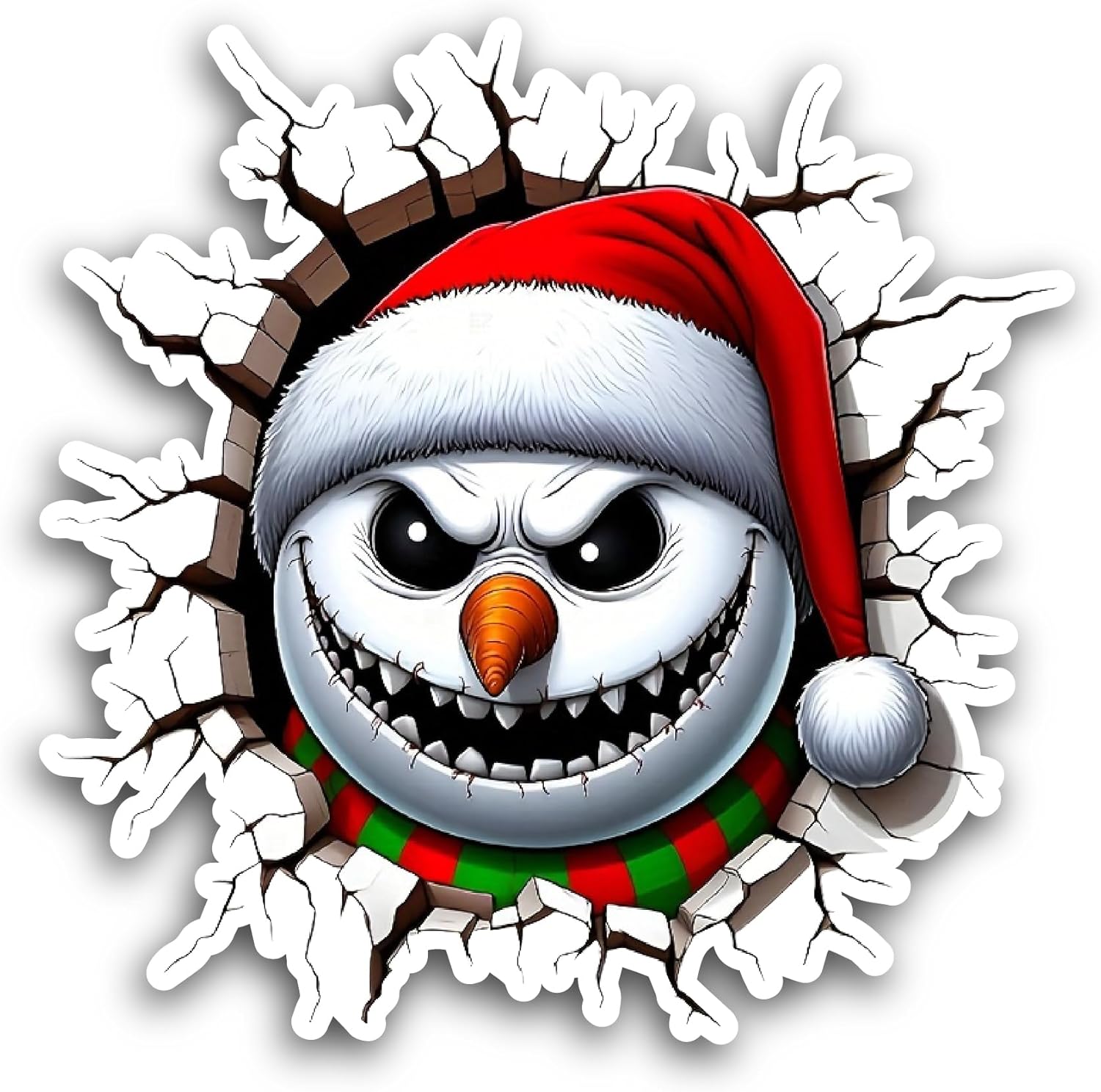 2 (Pieces) 3" and 5" Snowman Face Sticker, Waterproof Vinyl Decals for Many Purpose Like Cars, Trucks, Laptops, Phones, Windows and More