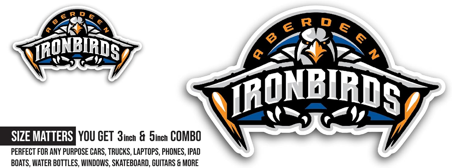 2 (Pieces) 3" and 5" IronB1rds Logo Sticker, Waterproof Vinyl Decals for Many Purpose Like Cars, Trucks, Laptops, Phones, Windows and More