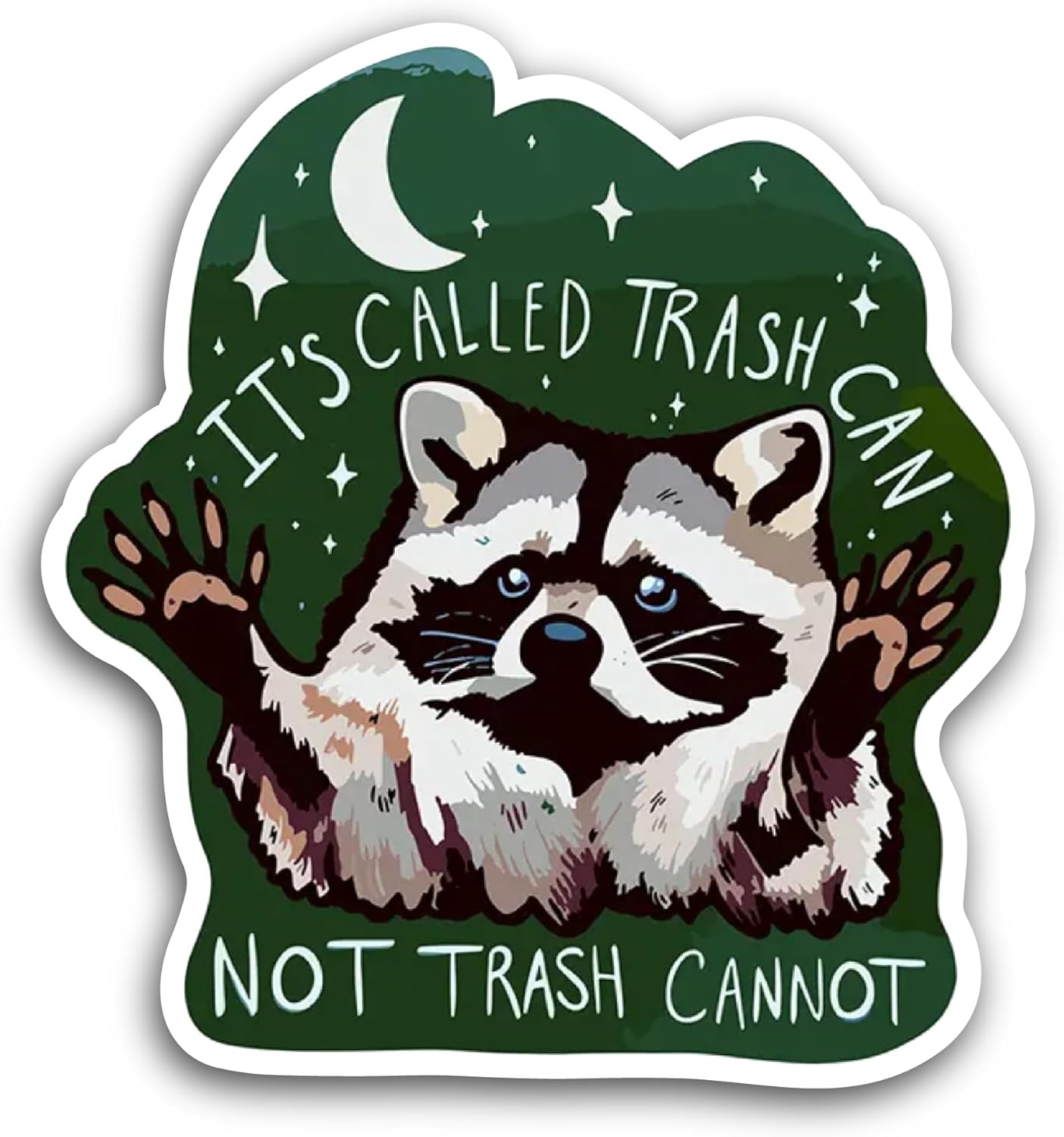 2 (Pieces) 3" and 5" Cartoon Raccoon Sticker, Waterproof Vinyl Decals for Many Purpose Like Cars, Trucks, Laptops, Phones, Windows and More