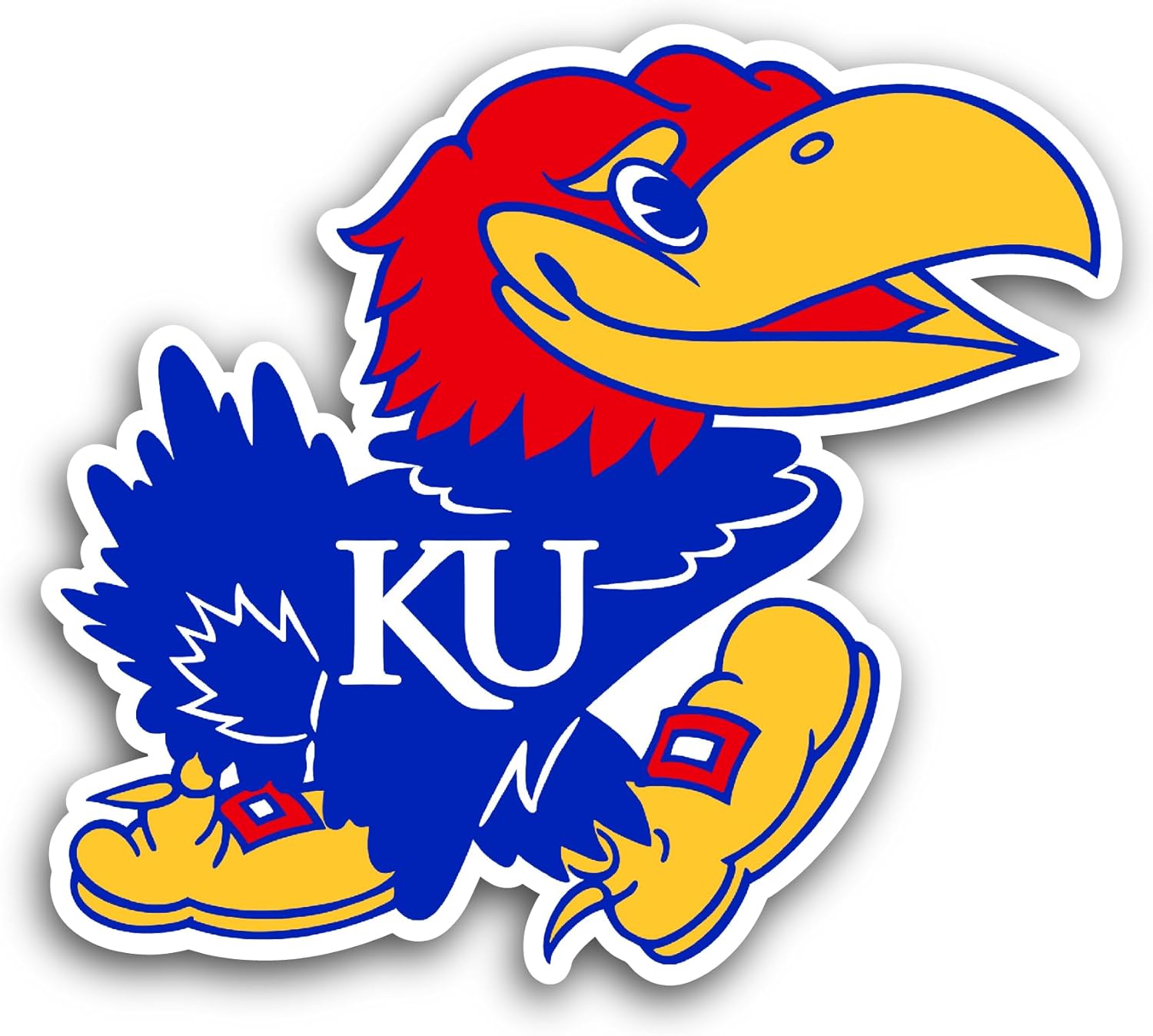2 (Pieces) 3" and 5" K@nsas Jayhawks Sticker, Waterproof Vinyl Decals for Many Purpose Like Cars, Trucks, Laptops, Phones, Windows and More