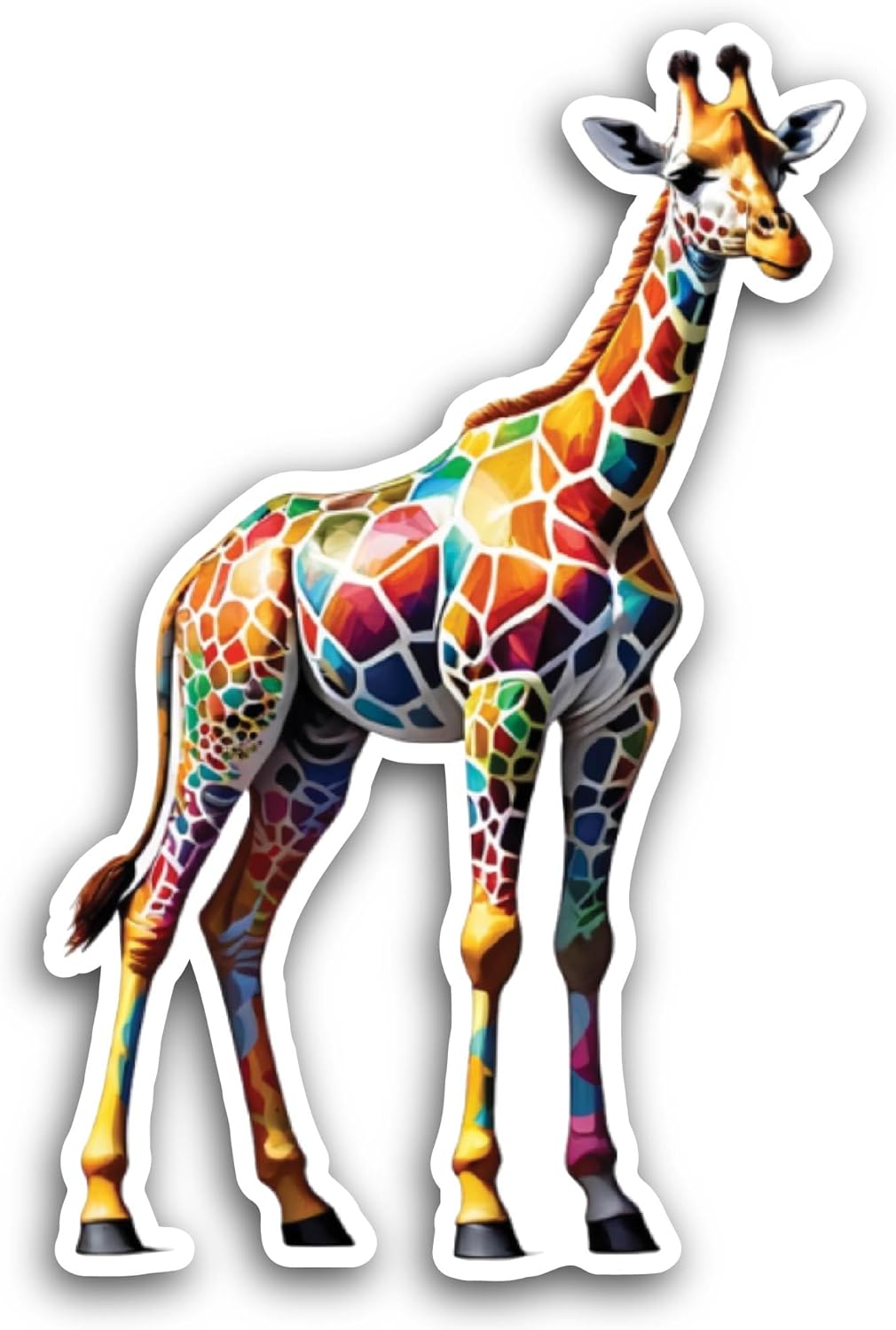 2 (Pieces) 3" and 5" Colorful Giraffe Sticker, Waterproof Vinyl Decals for Many Purpose Like Cars, Trucks, Laptops, Phones, Windows and More