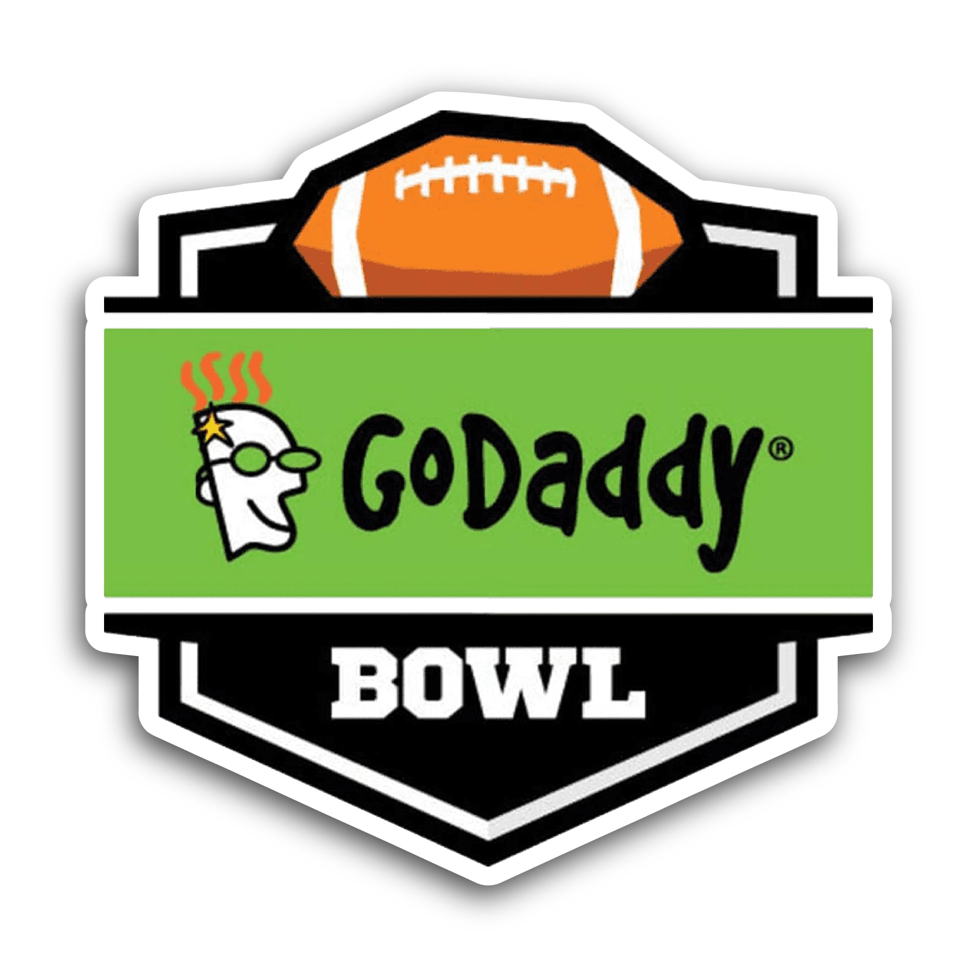 2 (Pieces) 3" and 5" GoDaddy B0wl Logo Sticker, Waterproof Vinyl Decals for Many Purpose Like Cars, 