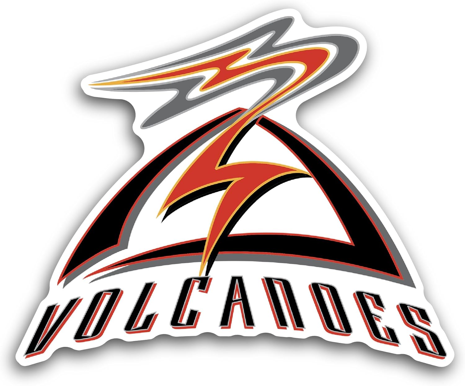 2 (Pieces) 3" and 5" V0lcan0es Logo Sticker, Waterproof Vinyl Decals for Many Purpose Like Cars, Trucks, Laptops, Phones, Windows and More