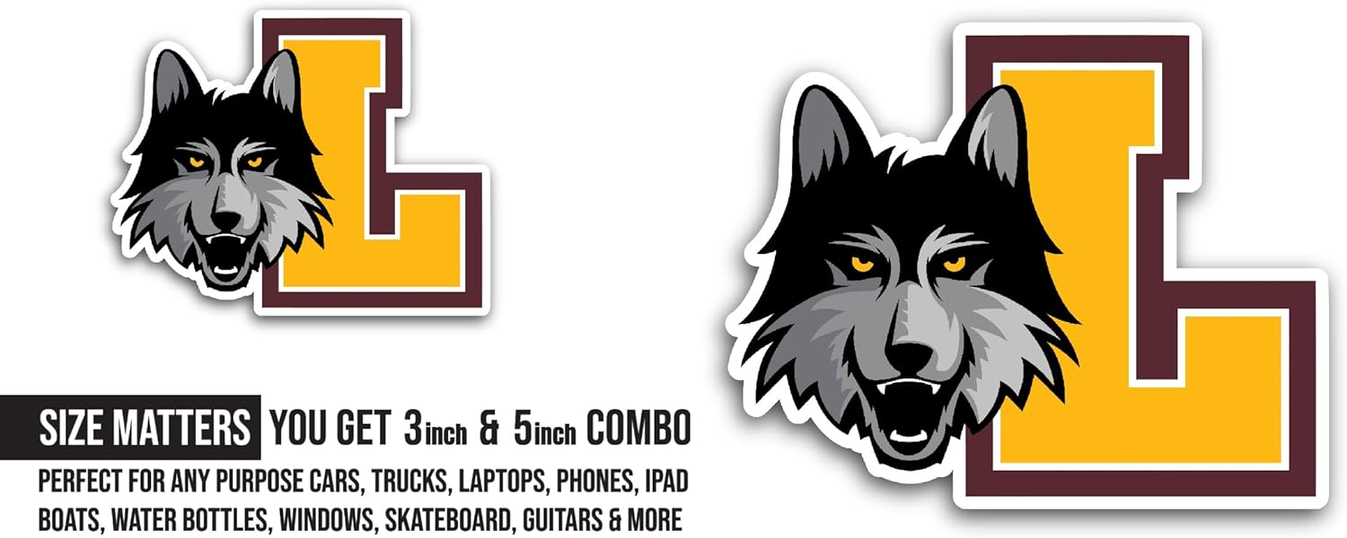 2 (Pieces) 3" and 5" Loyola Chicag0 Sticker, Waterproof Vinyl Decals for Many Purpose Like Cars, Trucks, Laptops, Phones, Windows and More