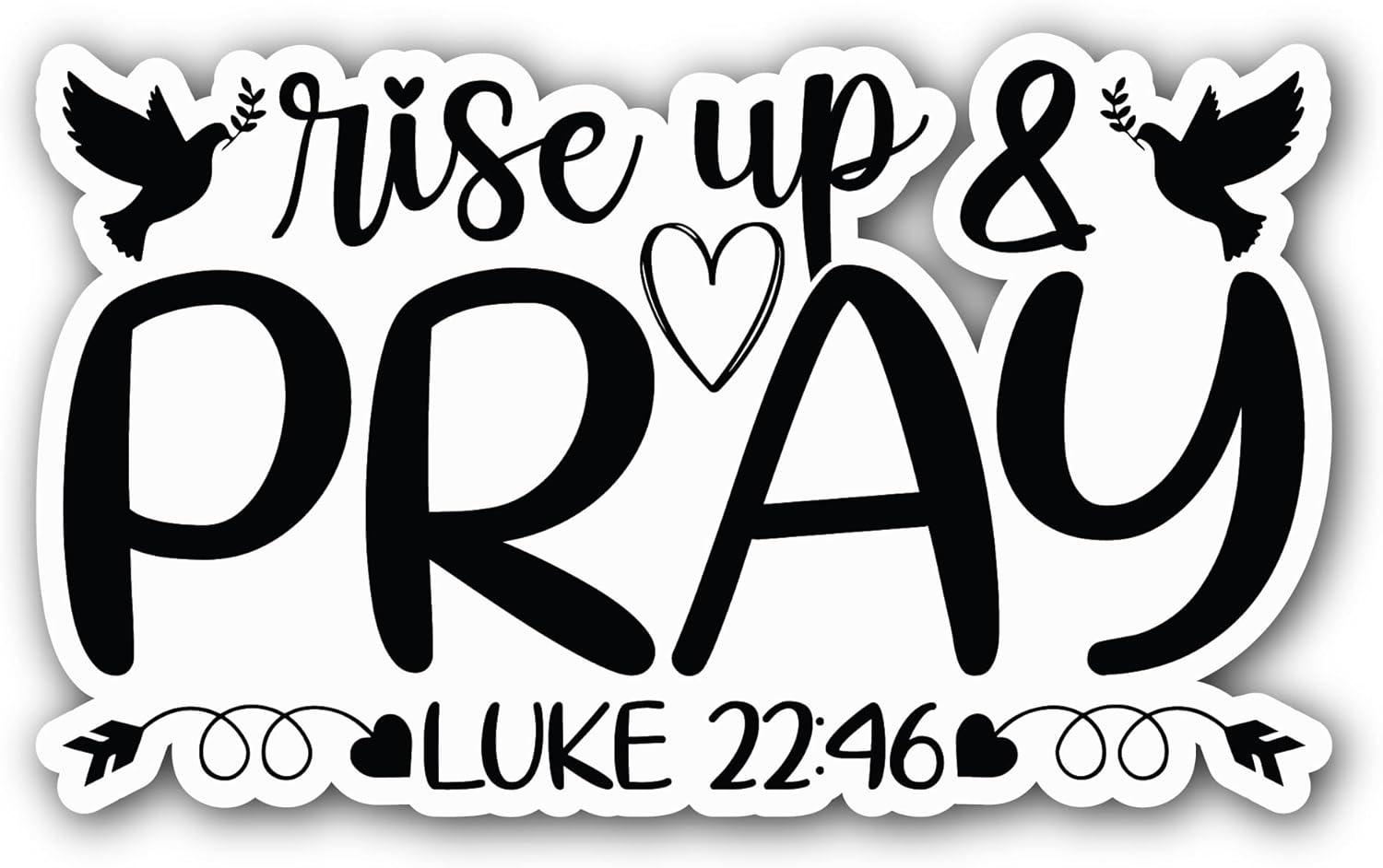 2 (Pieces) 3" and 5" Rise Up and Pray Sticker, Waterproof Vinyl Decals for Many Purpose Like Cars, Trucks, Laptops, Phones, Windows and More