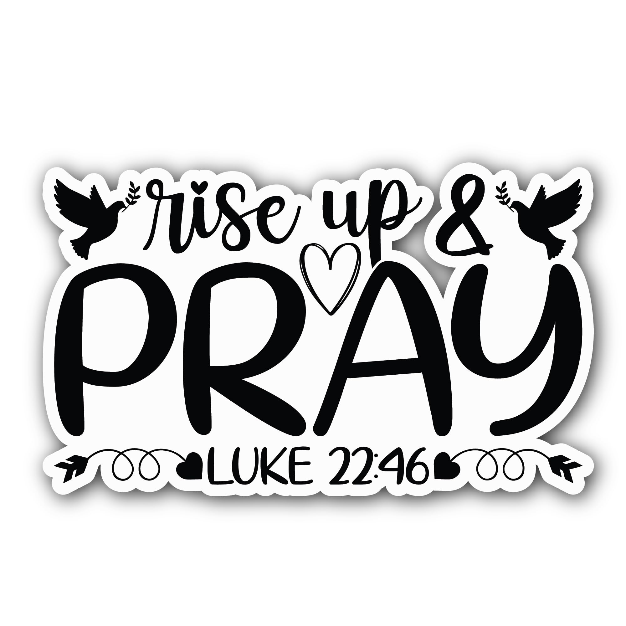 2 (Pieces) 3" and 5" Rise Up and Pray Sticker, Waterproof Vinyl Decals for Many Purpose Like Cars, T