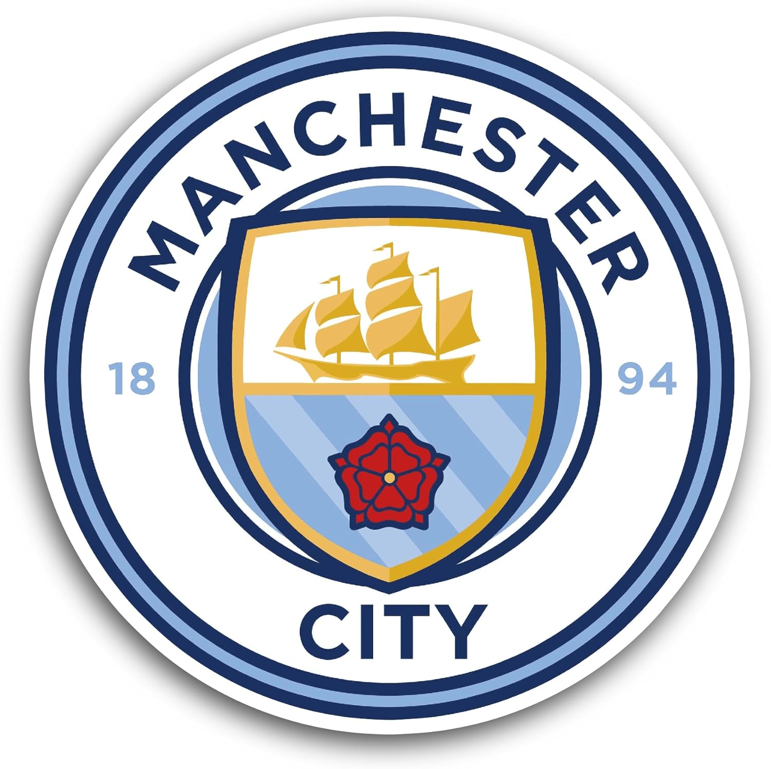 2 (Pieces) 3" and 5" Manchester Sticker, Waterproof Vinyl Decals for Many Purpose Like Cars, Trucks, Laptops, Phones, Windows and More