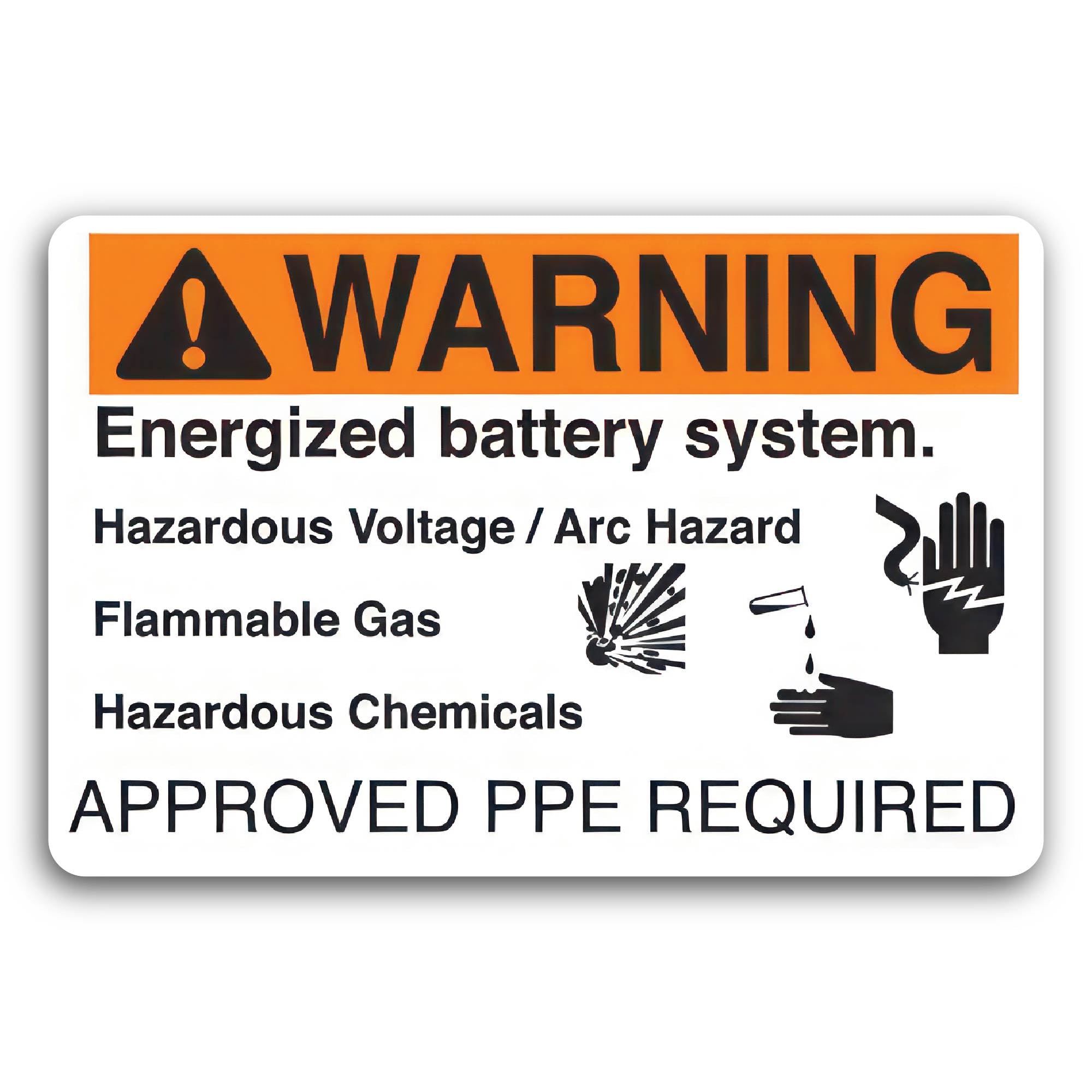 2 (Pieces) 3" and 5" Energized Battery System Sticker, Waterproof Vinyl Decals for Many Purpose Like