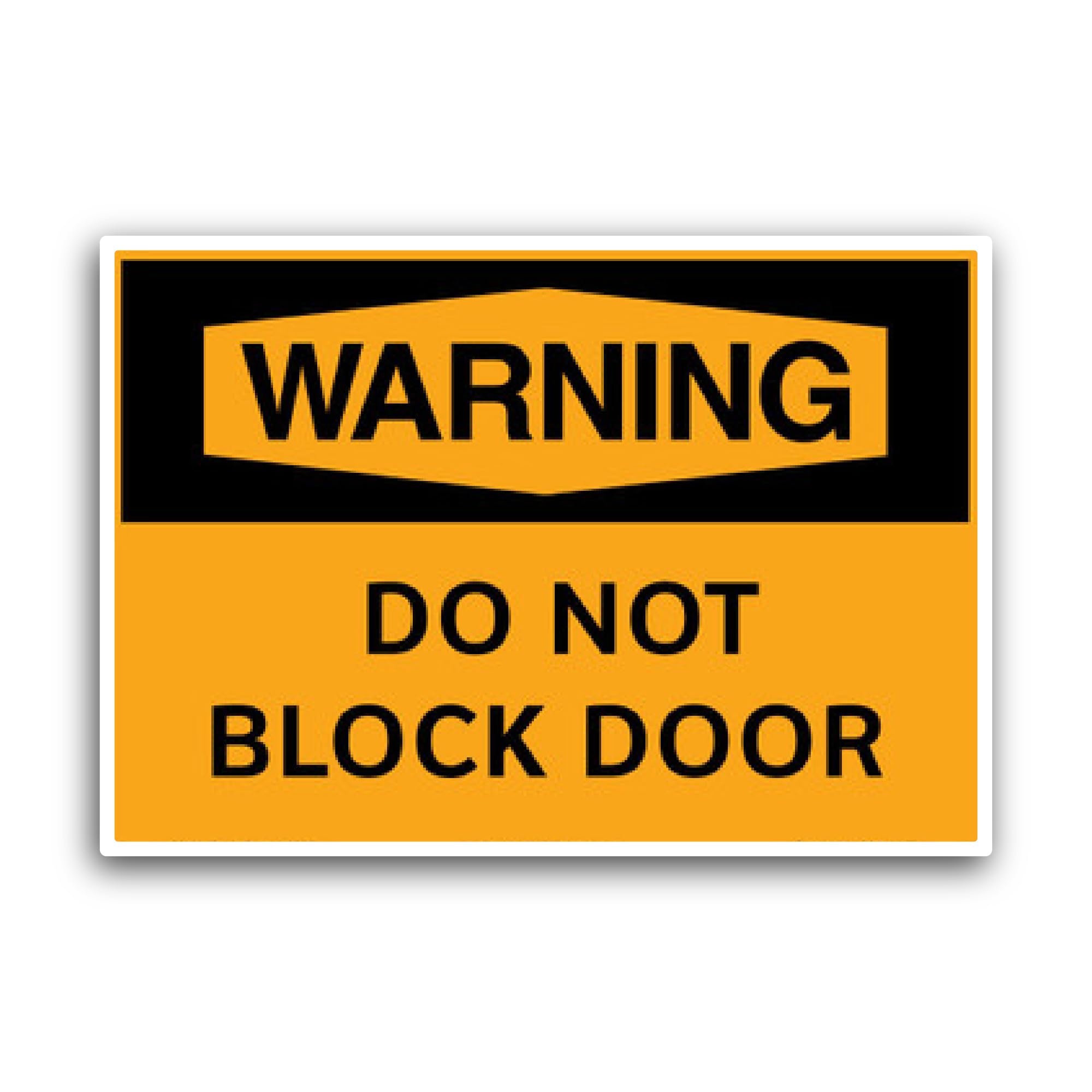 2 (Pieces) 3" and 5" Warning - Do Not Block Door Safety Sign Sticker, Waterproof Vinyl Decals for Ma