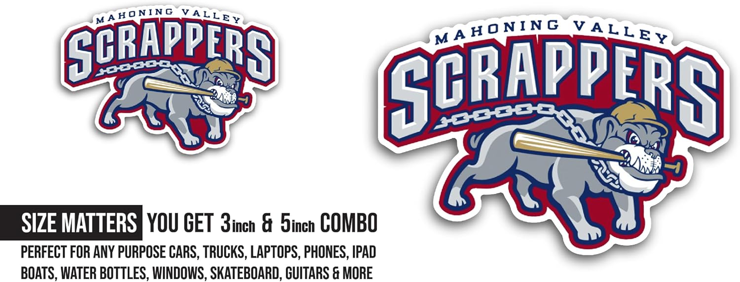 2 (Pieces) 3" and 5" Mah0ning Valley Scrappers Sticker, Waterproof Vinyl Decals for Many Purpose Like Cars, Trucks, Laptops, Phones, Windows and More
