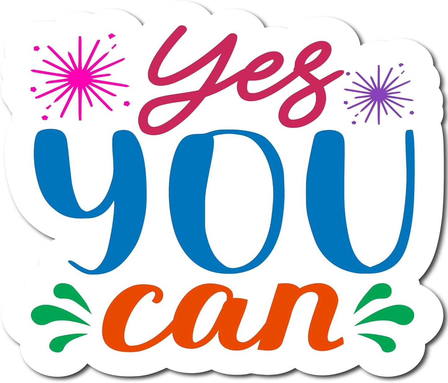 Inspirational Quote "Yes You Can Sticker" Motivational Sticker Vinyl Decal Motivation Stickers- 5" Vinyl Sticker Waterproof