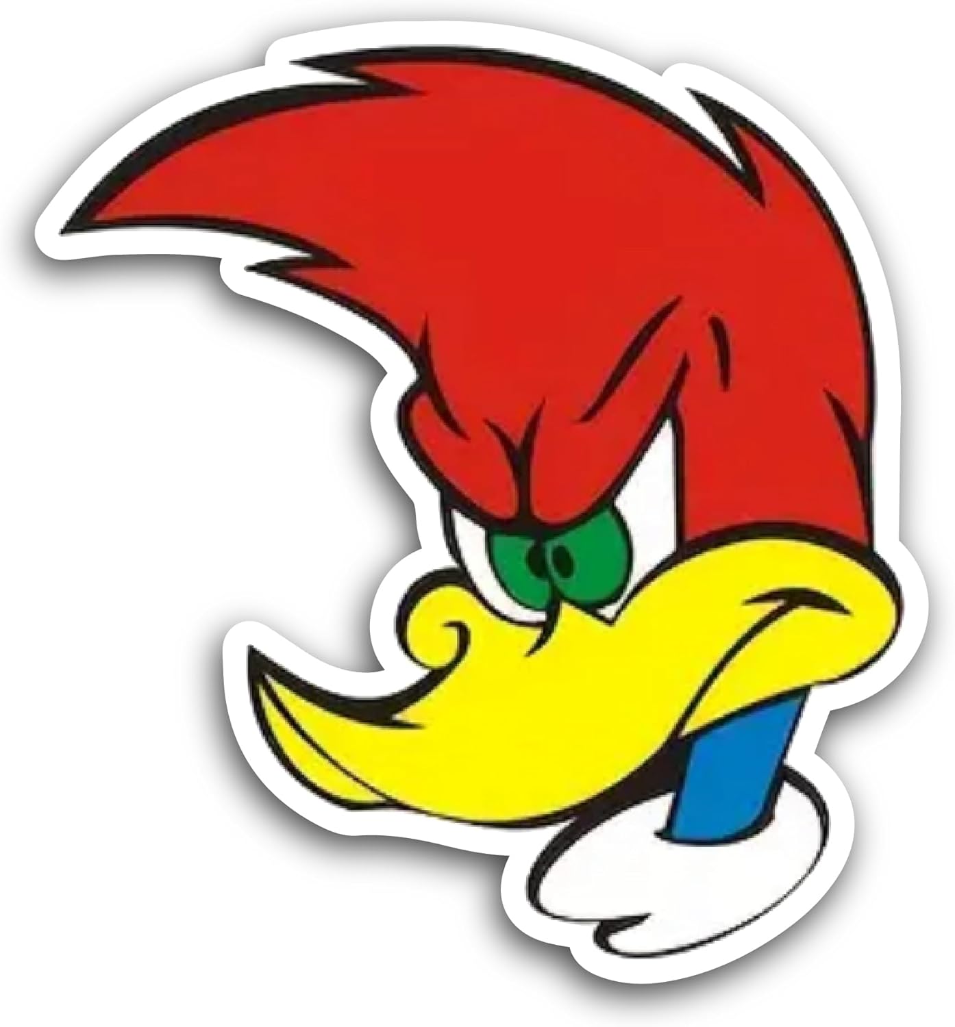2 (Pieces) 3" and 5" Cartoon Woodpecker Sticker, Waterproof Vinyl Decals for Many Purpose Like Cars, Trucks, Laptops, Phones, Windows and More