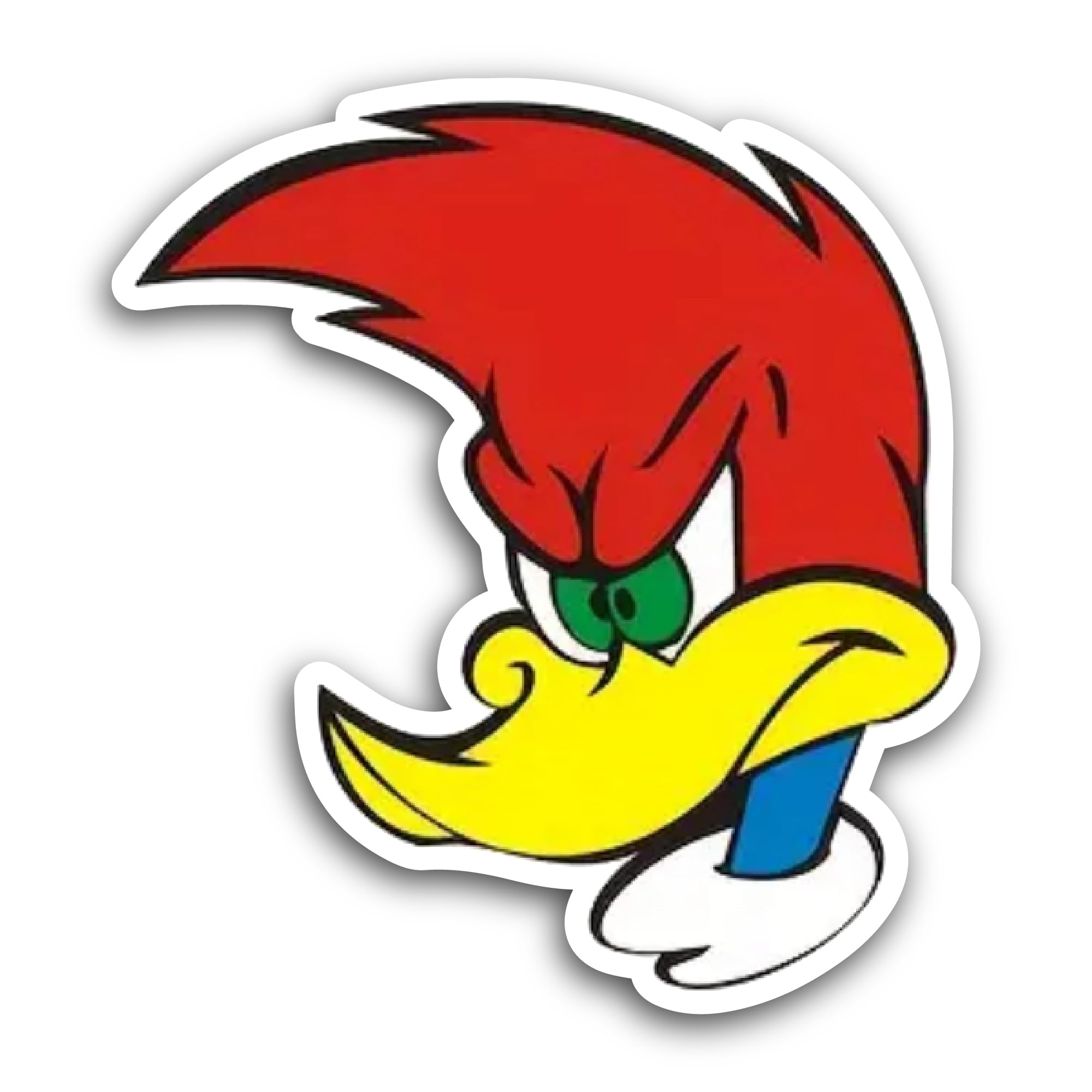 2 (Pieces) 3" and 5" Cartoon Woodpecker Sticker, Waterproof Vinyl Decals for Many Purpose Like Cars,