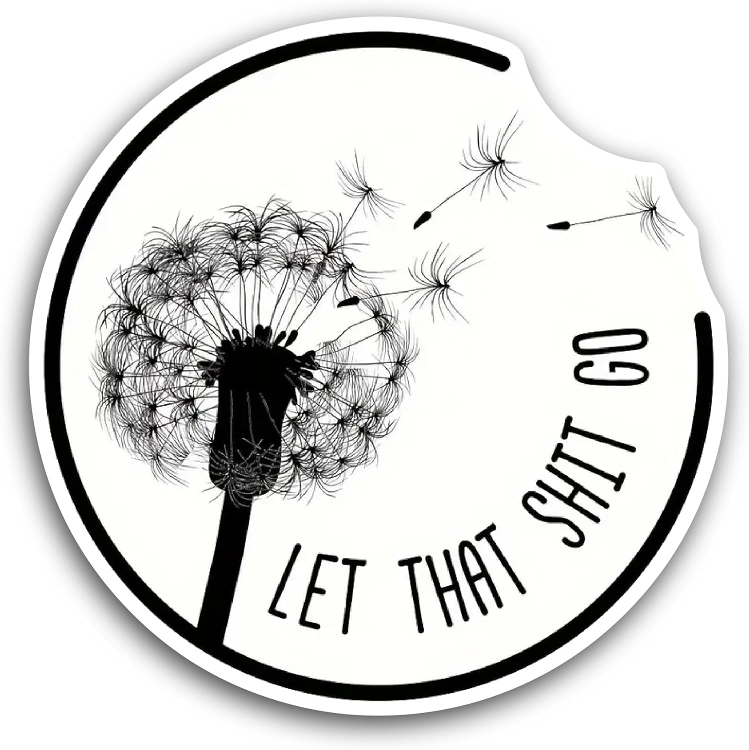 2 (Pieces) 3" and 5" Black White Dandelion Sticker, Waterproof Vinyl Decals for Many Purpose Like Cars, Trucks, Laptops, Phones, Windows and More