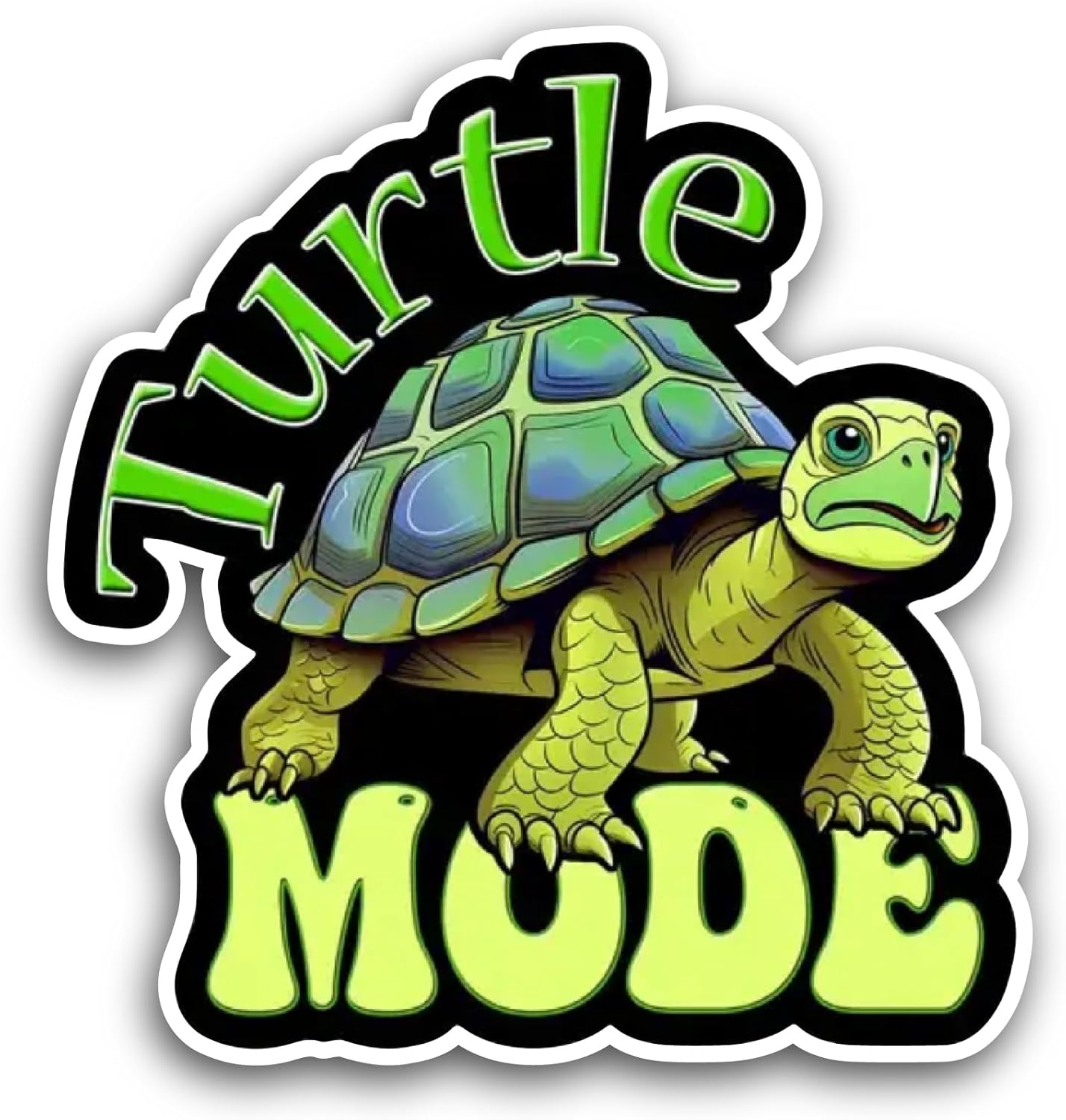 2 (Pieces) 3" and 5" Turtle Mode Sticker, Waterproof Vinyl Decals for Many Purpose Like Cars, Trucks, Laptops, Phones, Windows and More