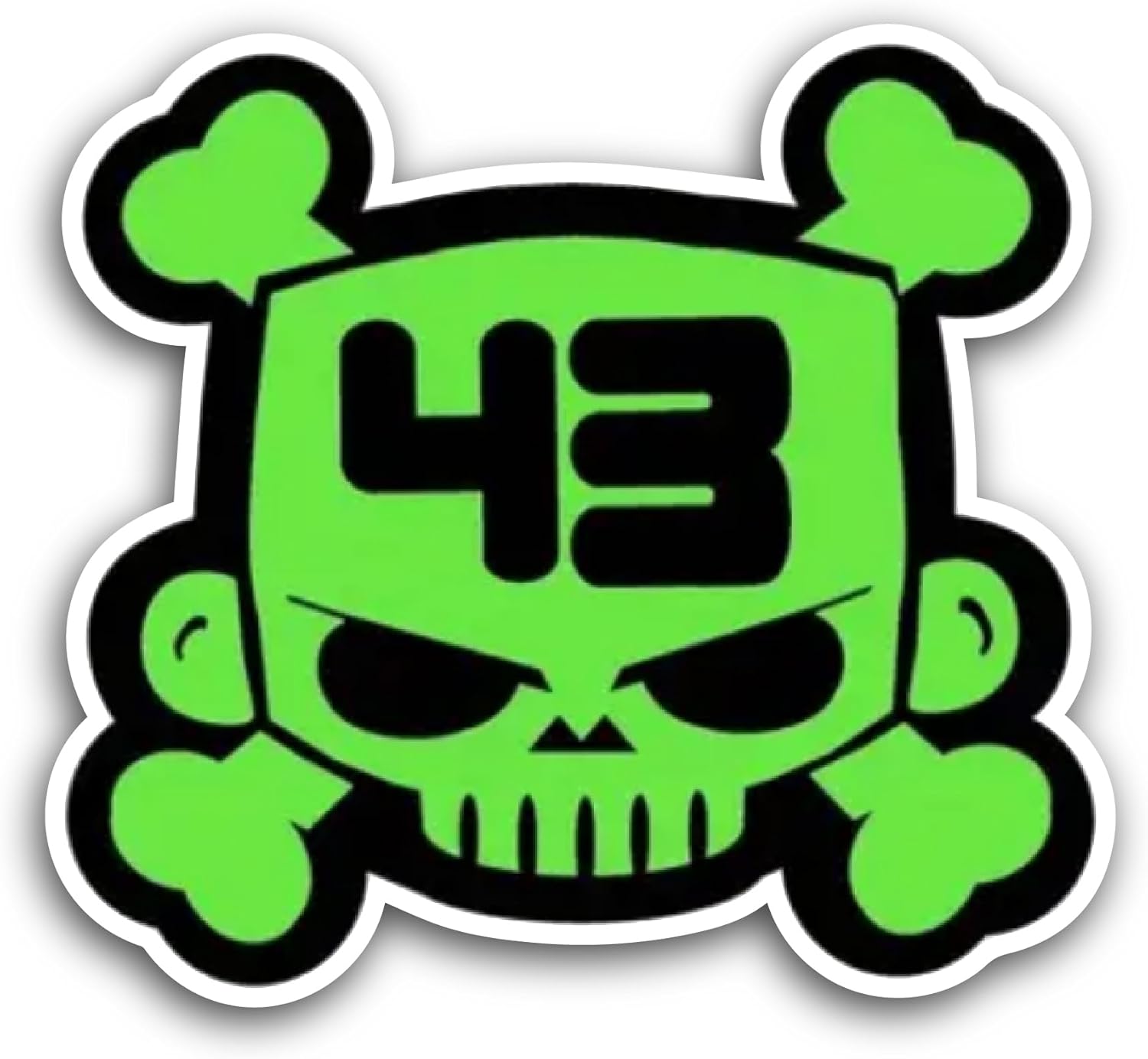 2 (Pieces) 3" and 5" Green Skull Sticker, Waterproof Vinyl Decals for Many Purpose Like Cars, Trucks, Laptops, Phones, Windows and More