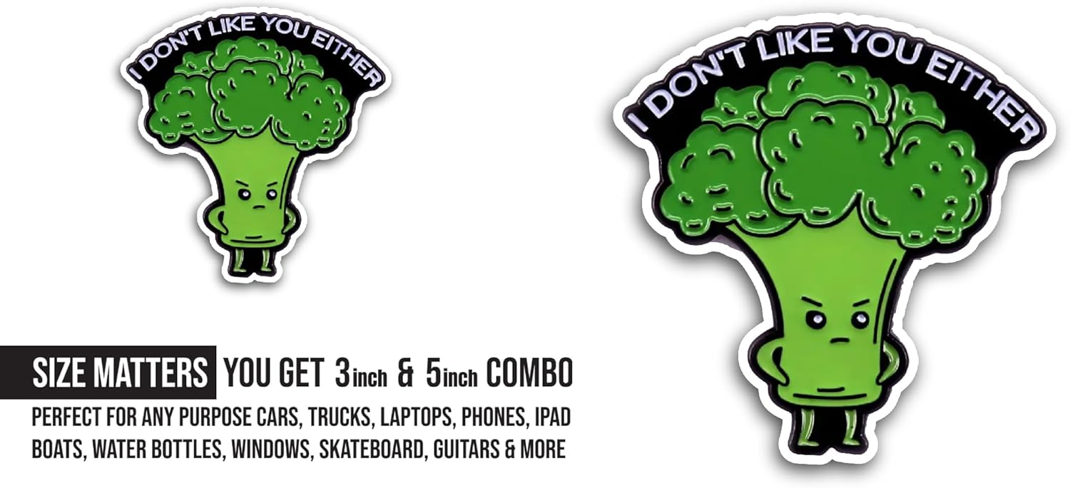 2 (Pieces) 3" and 5" I Don't Like You Either Sticker, Waterproof Vinyl Decals for Many Purpose Like Cars, Trucks, Laptops, Phones, Windows and More