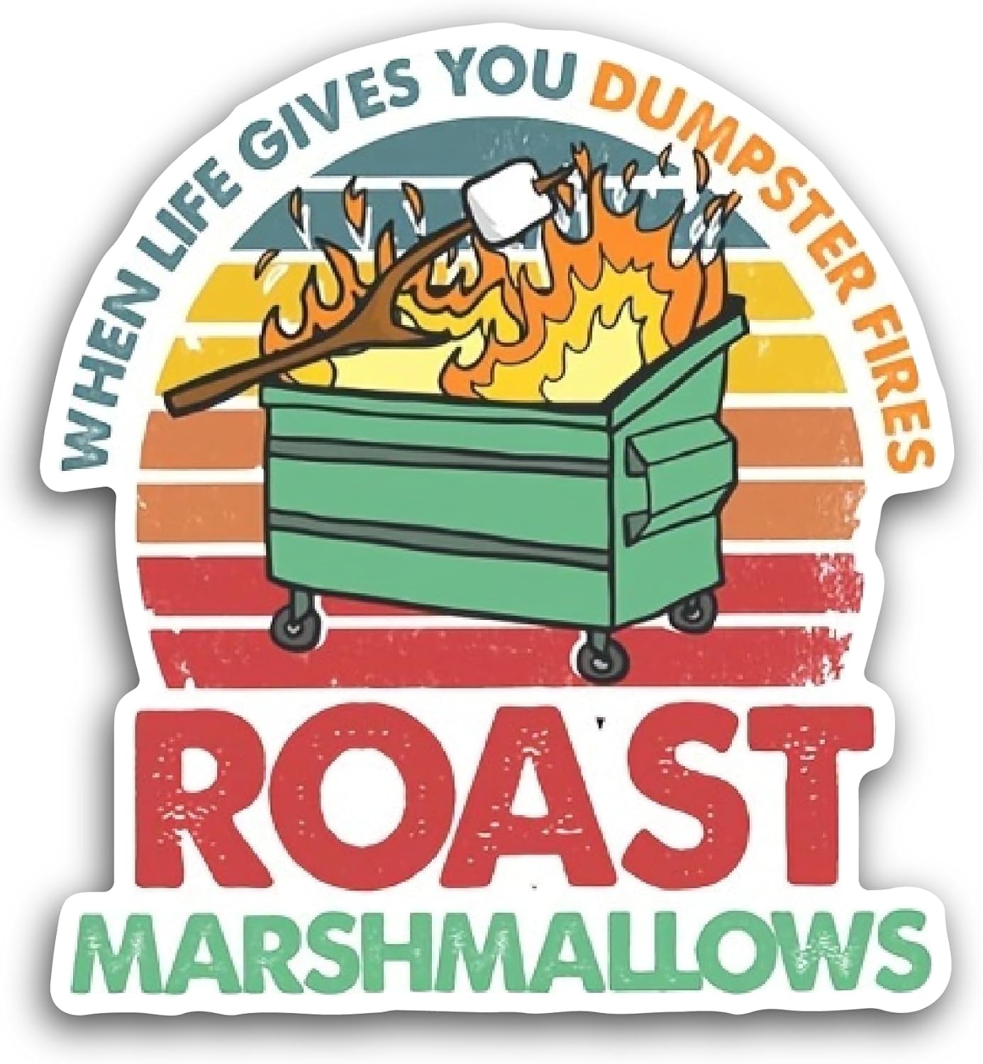 2 (Pieces) 3" and 5" Roast Sticker, Waterproof Vinyl Decals for Many Purpose Like Cars, Trucks, Laptops, Phones, Windows and More