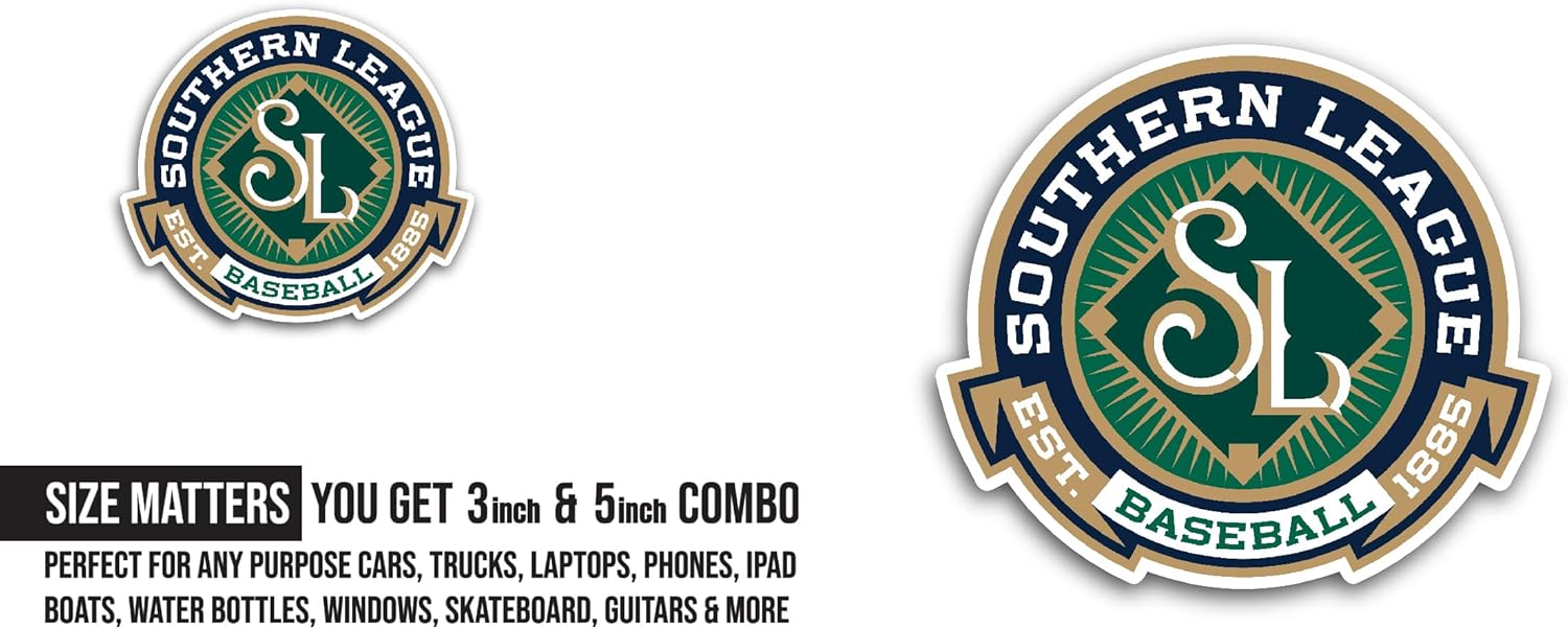2 (Pieces) 3" and 5" Southern L3ague Sticker, Waterproof Vinyl Decals for Many Purpose Like Cars, Trucks, Laptops, Phones, Windows and More