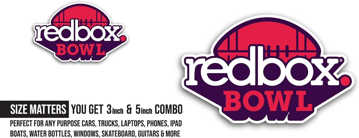 2 (Pieces) 3" and 5" Redbox B0wl Logo Sticker, Waterproof Vinyl Decals for Many Purpose Like Cars, Trucks, Laptops, Phones, Windows and More