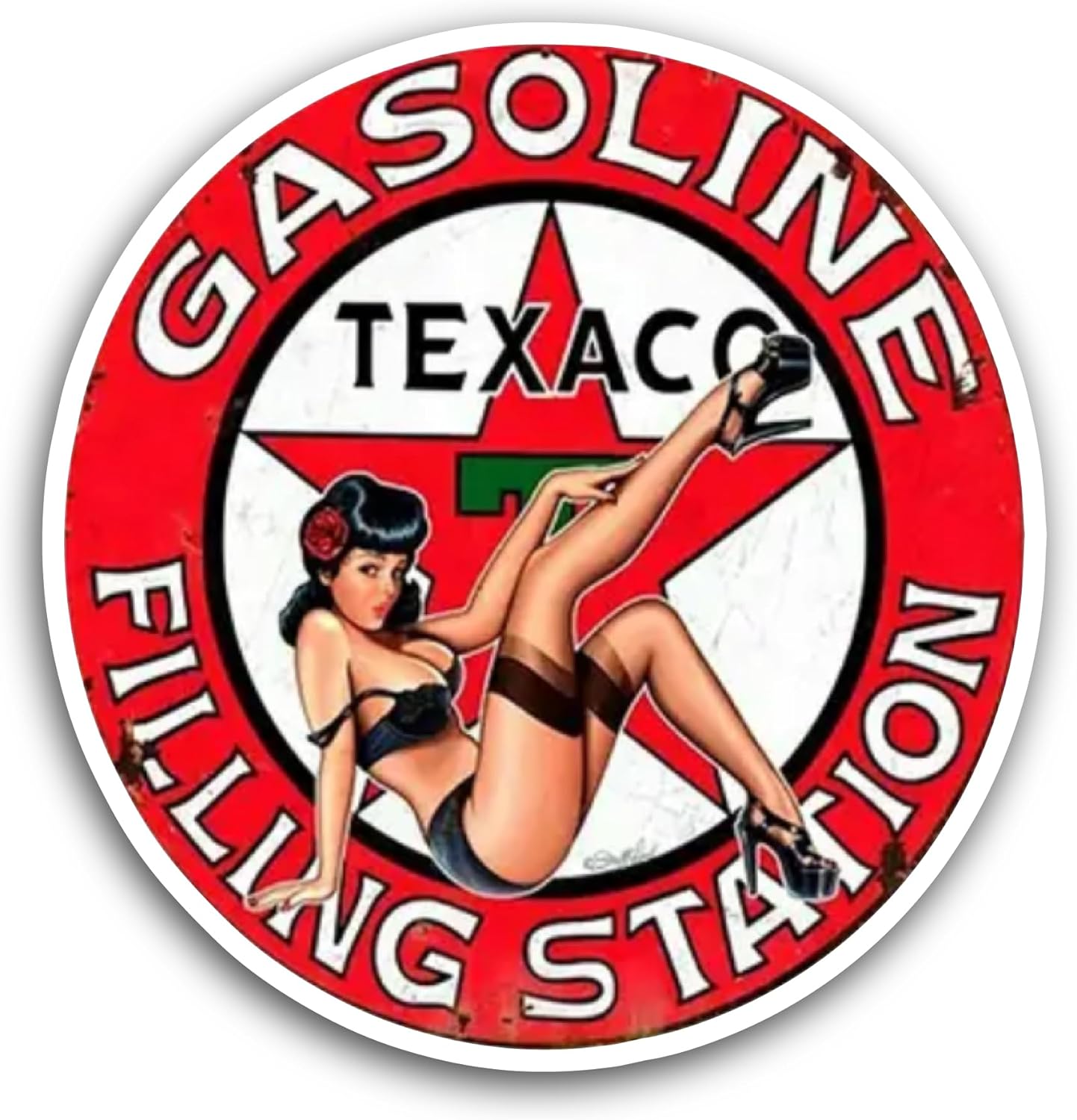 2 (Pieces) 3" and 5" Gasoline Sticker, Waterproof Vinyl Decals for Many Purpose Like Cars, Trucks, Laptops, Phones, Windows and More