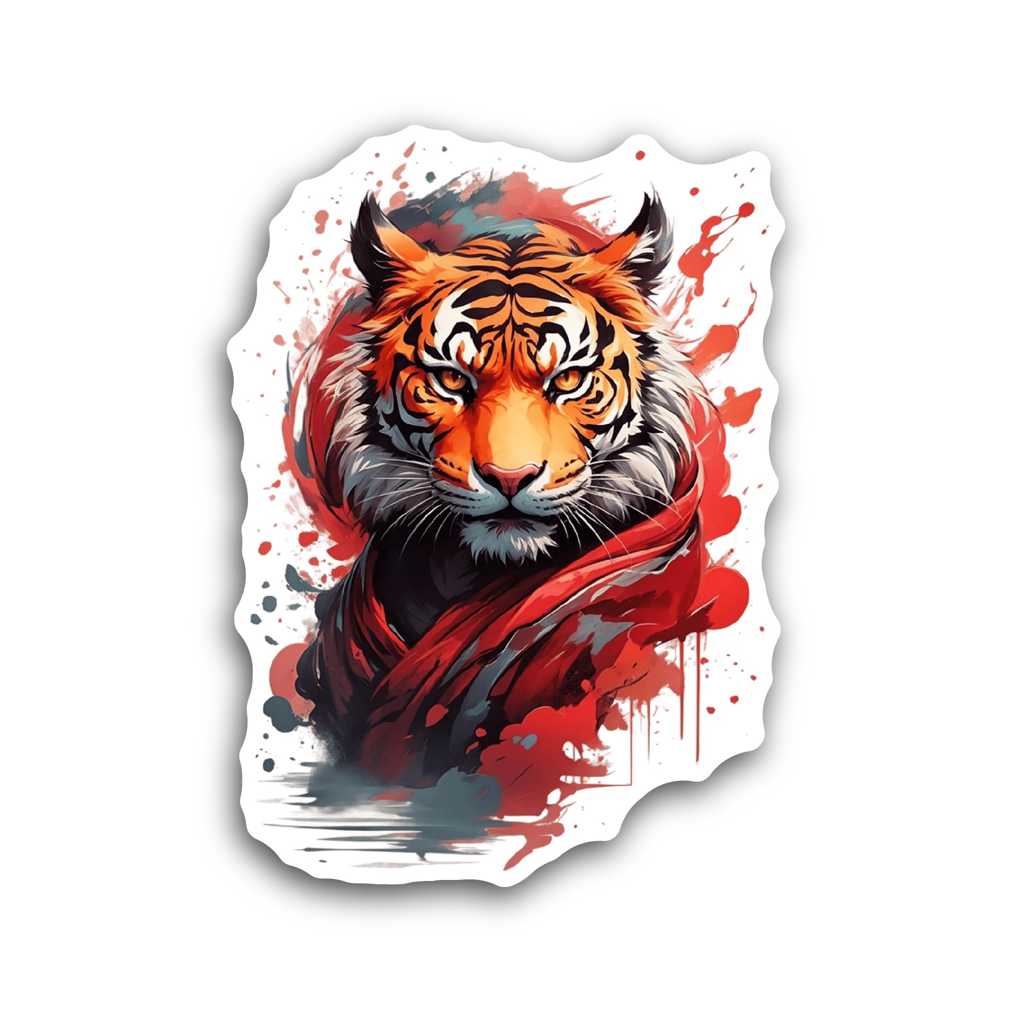 2 (Pieces) 3" and 5" Tiger Art Sticker, Waterproof Vinyl Decals for Many Purpose Like Cars, Trucks, 