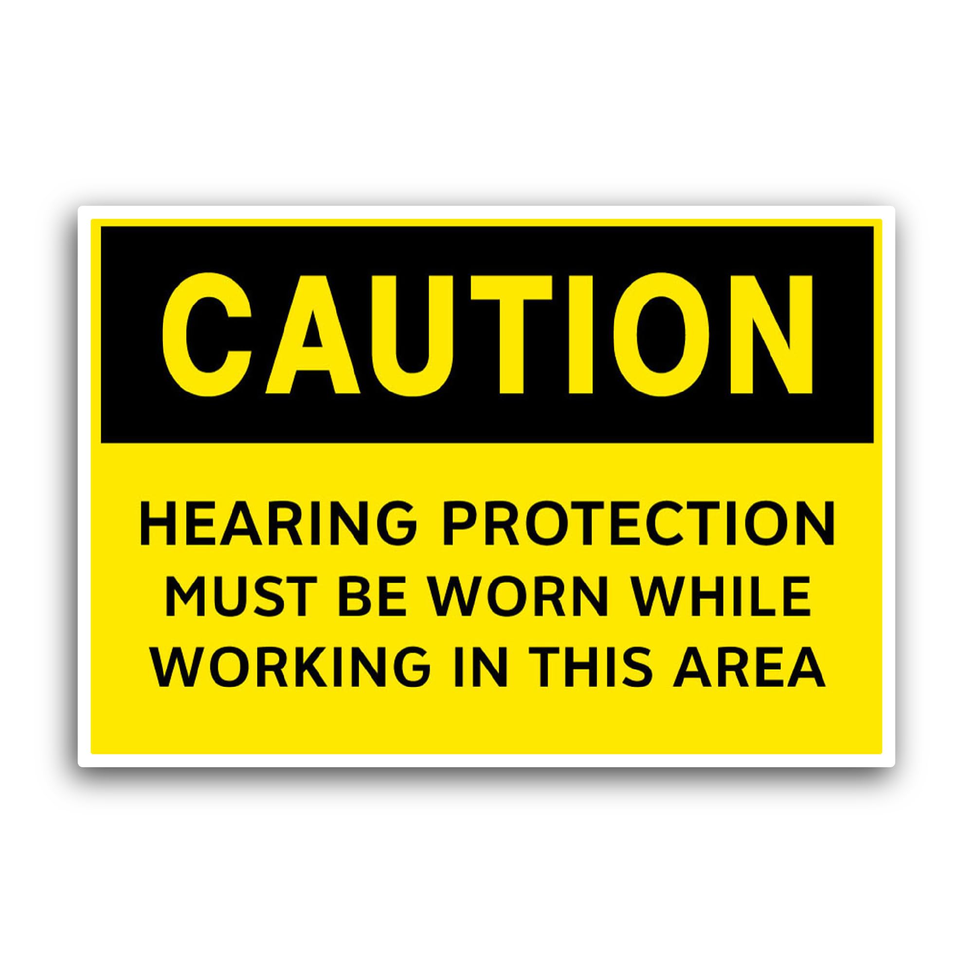2 (Pieces) 3" and 5" Caution Hearing Pr0tection Sticker, Waterproof Vinyl Decals for Many Purpose Li