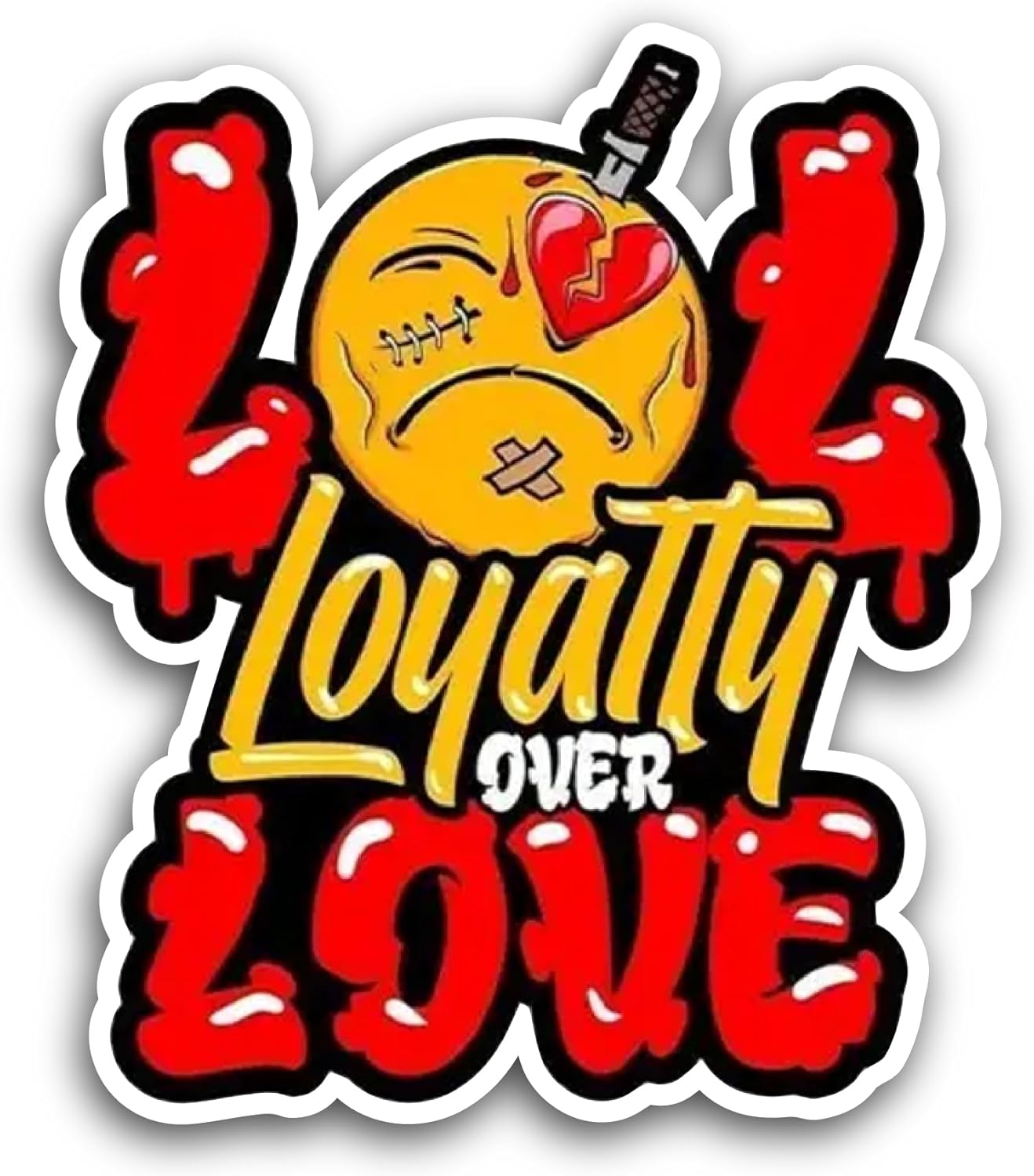 2 (Pieces) 3" and 5" Loyalty Over Love Sticker, Waterproof Vinyl Decals for Many Purpose Like Cars, Trucks, Laptops, Phones, Windows and More