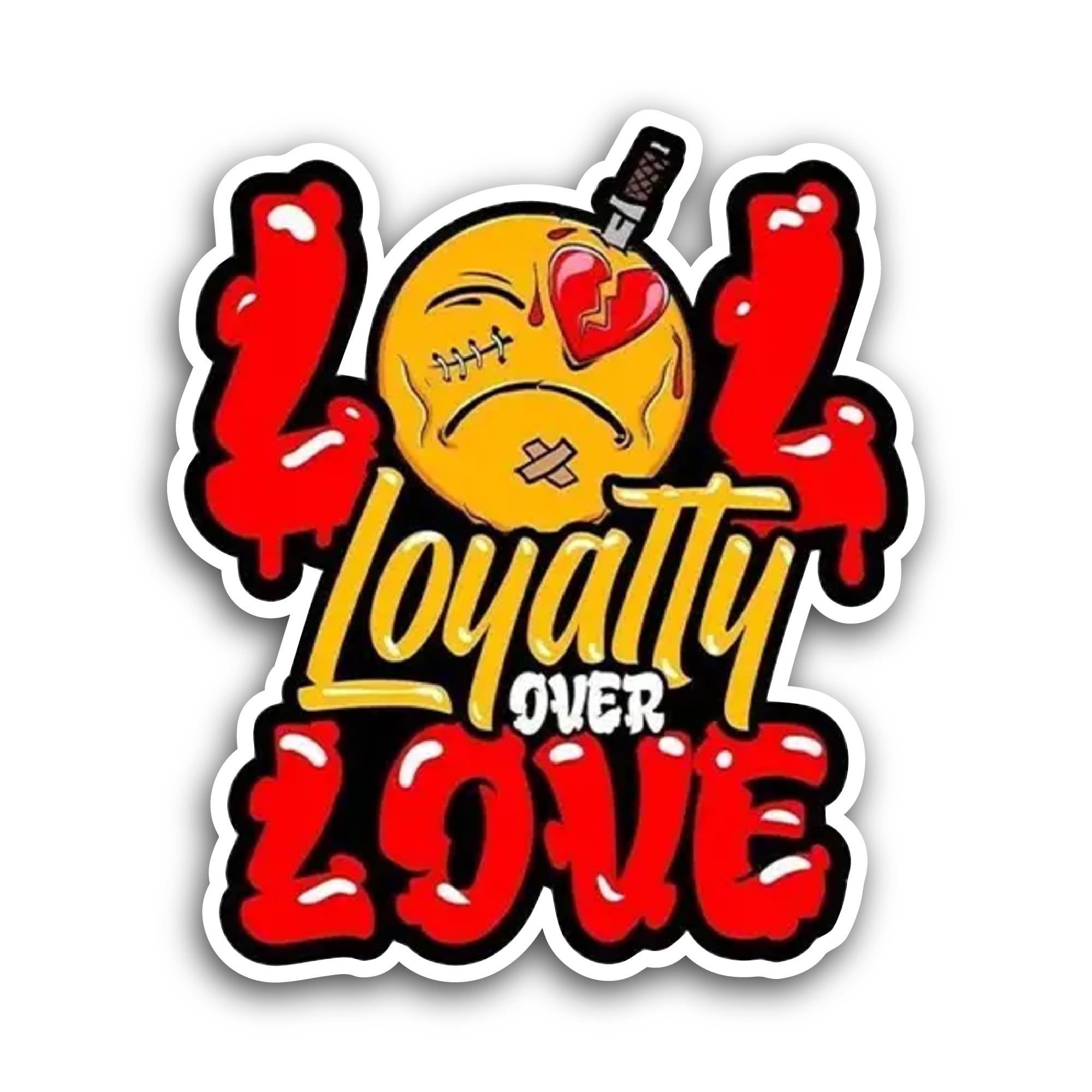 2 (Pieces) 3" and 5" Loyalty Over Love Sticker, Waterproof Vinyl Decals for Many Purpose Like Cars, 