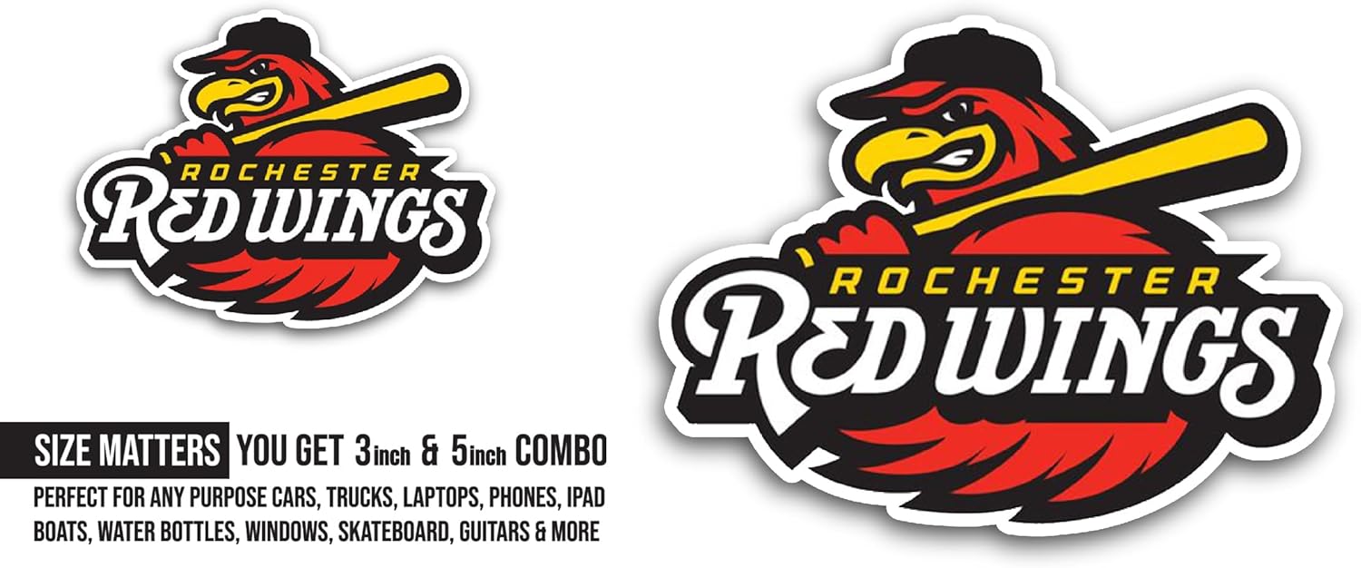 2 (Pieces) 3" and 5" R0chester Baseball Logo Decal Sticker, Waterproof Vinyl Decals for Many Purpose Like Cars, Trucks, Laptops, Phones, Windows and More