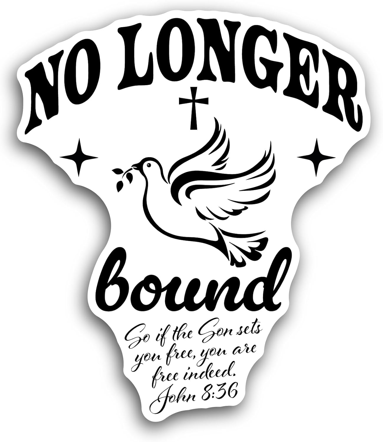 2 (Pieces) 3" and 5" Holy Spirit Bird Sticker, Waterproof Vinyl Decals for Many Purpose Like Cars, Trucks, Laptops, Phones, Windows and More