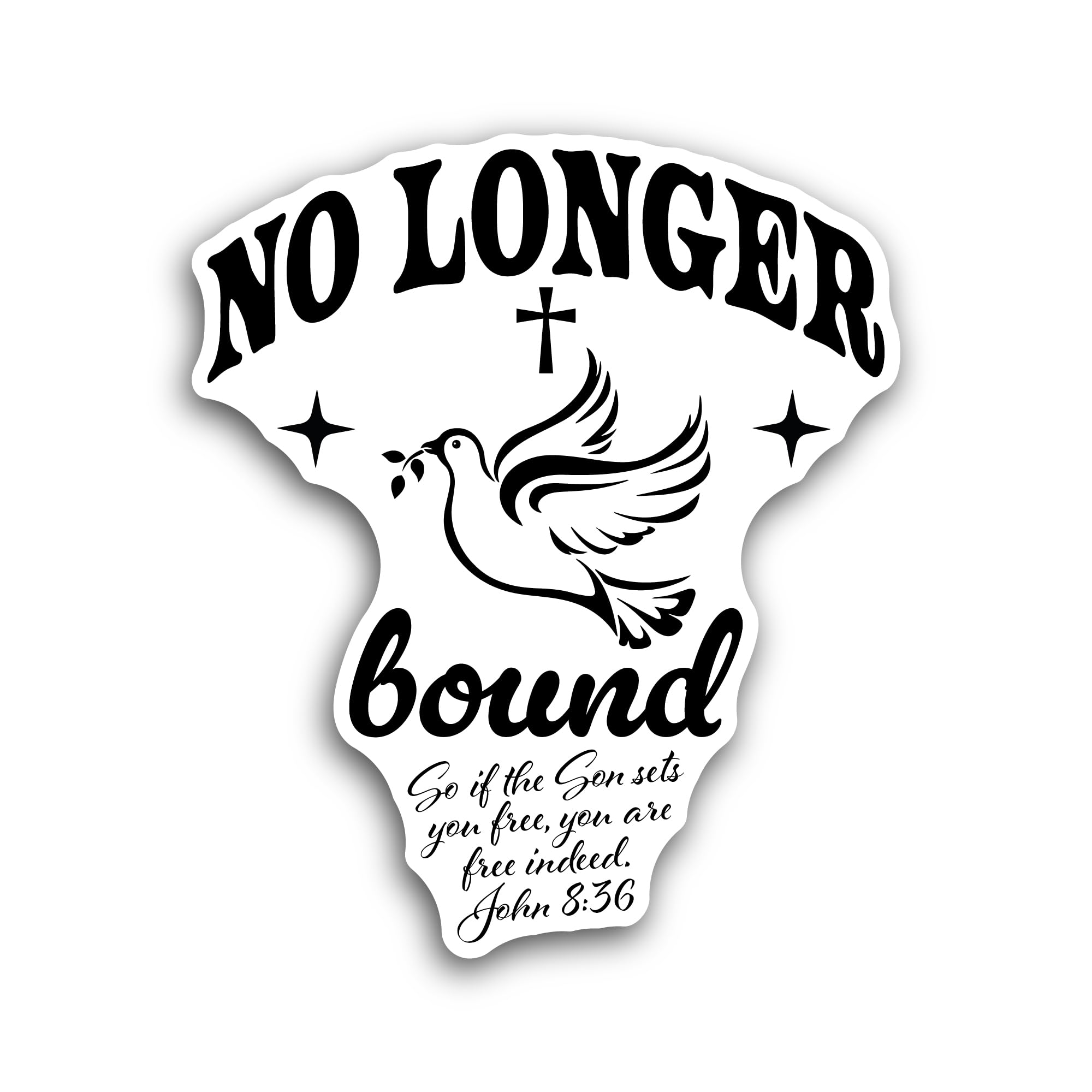 2 (Pieces) 3" and 5" Holy Spirit Bird Sticker, Waterproof Vinyl Decals for Many Purpose Like Cars, T