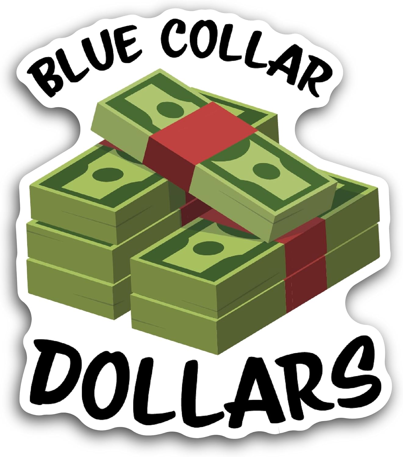 2 (Pieces) 3" and 5" Blue Collar Sticker, Waterproof Vinyl Decals for Many Purpose Like Cars, Trucks, Laptops, Phones, Windows and More
