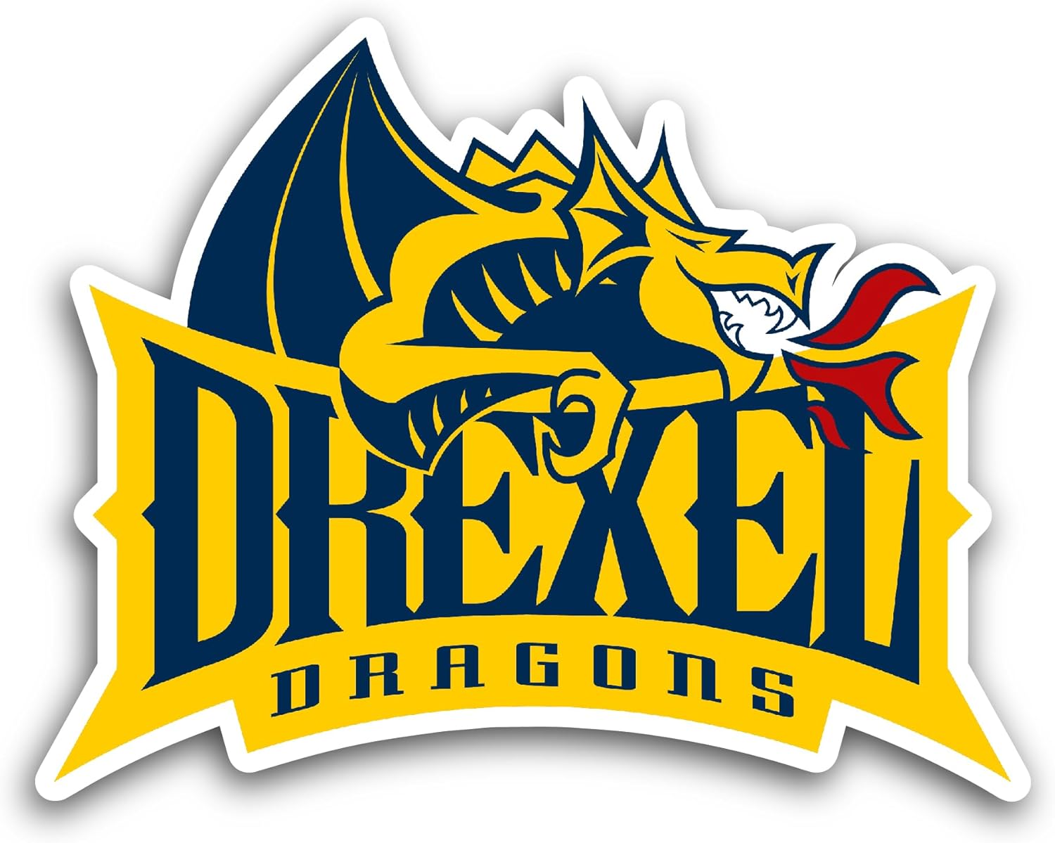 2 (Pieces) 3" and 5" Drexel Drag0ns Sticker, Waterproof Vinyl Decals for Many Purpose Like Cars, Trucks, Laptops, Phones, Windows and More