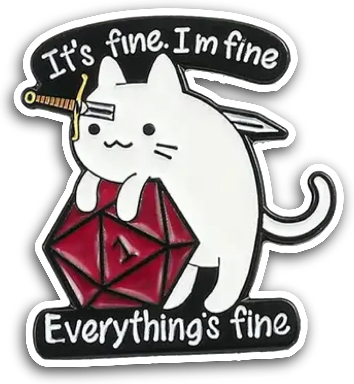 2 (Pieces) 3" and 5" Its Fine Im Fine Everything is Fine Sticker, Waterproof Vinyl Decals for Many Purpose Like Cars, Trucks, Laptops, Phones, Windows and More