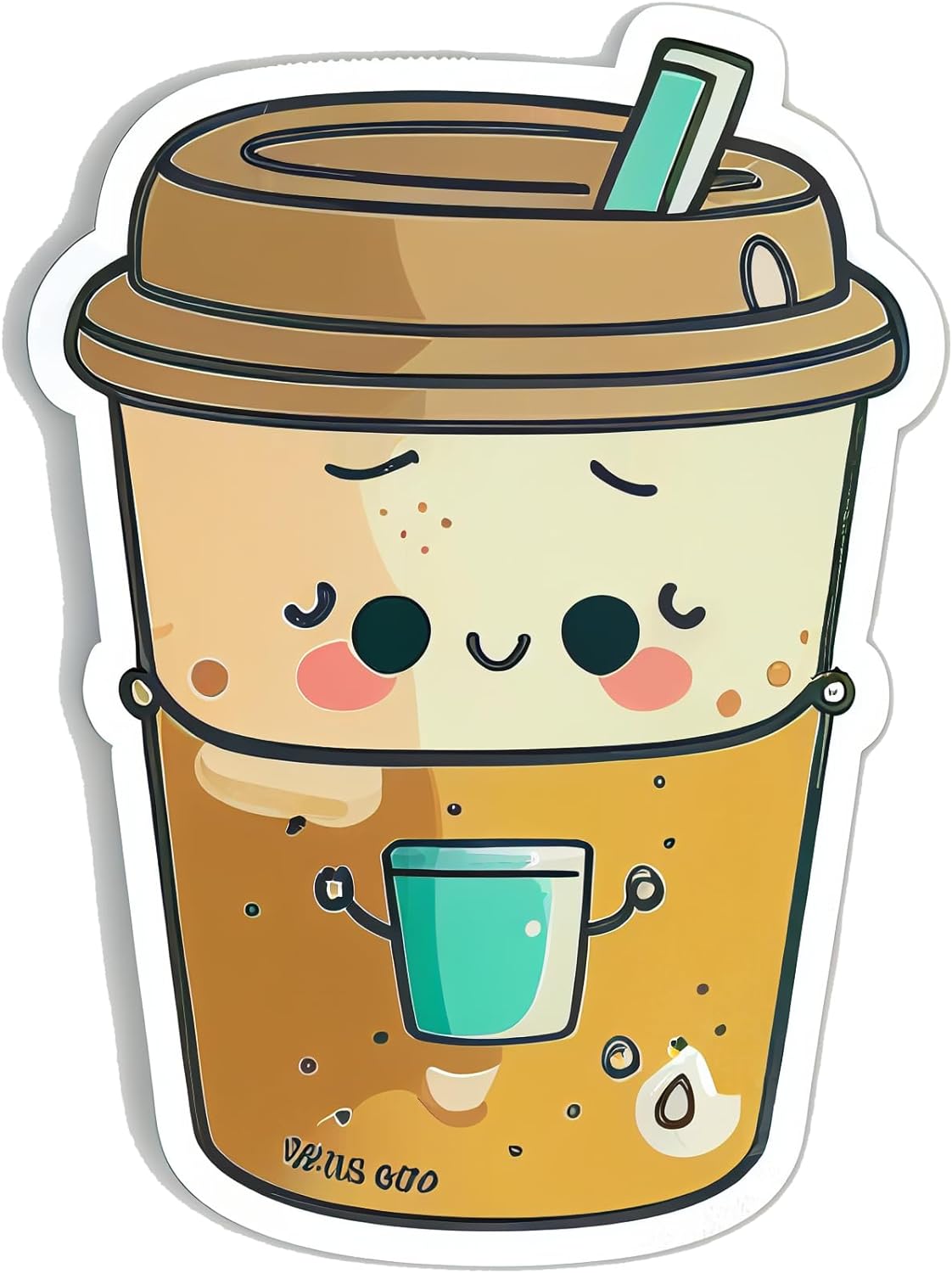 Inspirational Quote "Cute Coffe Cup, Pretty Sticker" Motivational Sticker Vinyl Decal Motivation Stickers- 5" Vinyl Sticker Waterproof