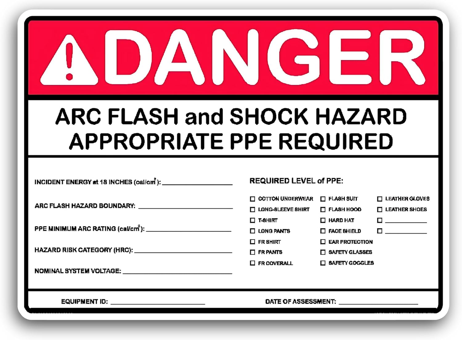 2 (Pieces) 3" and 5" Danger Arc Flash and Shock Hazard Sticker, Waterproof Vinyl Decals for Many Purpose Like Cars, Trucks, Laptops, Phones, Windows and More