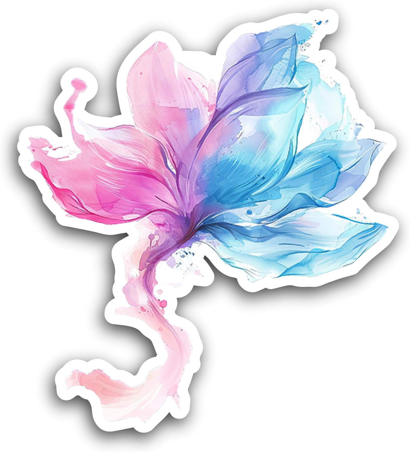 2 (Pieces) 3" and 5" Colorful Floral Sticker, Waterproof Vinyl Decals for Many Purpose Like Cars, Trucks, Laptops, Phones, Windows and More