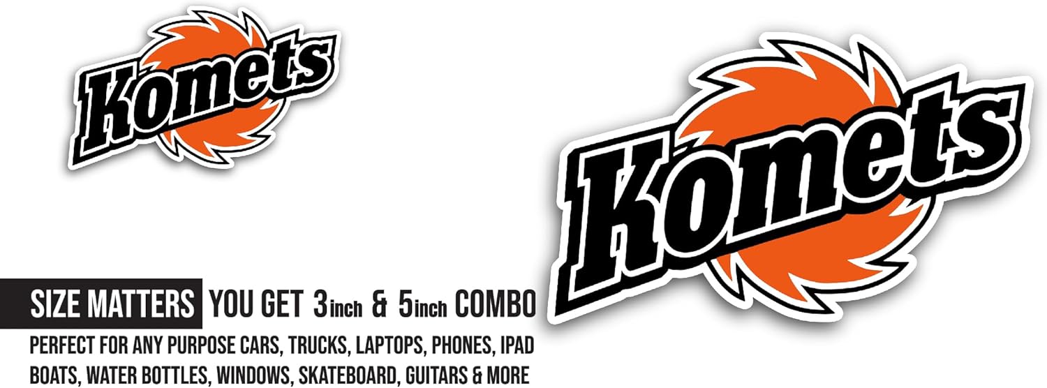 2 (Pieces) 3" and 5" K0mets Sticker, Waterproof Vinyl Decals for Many Purpose Like Cars, Trucks, Laptops, Phones, Windows and More