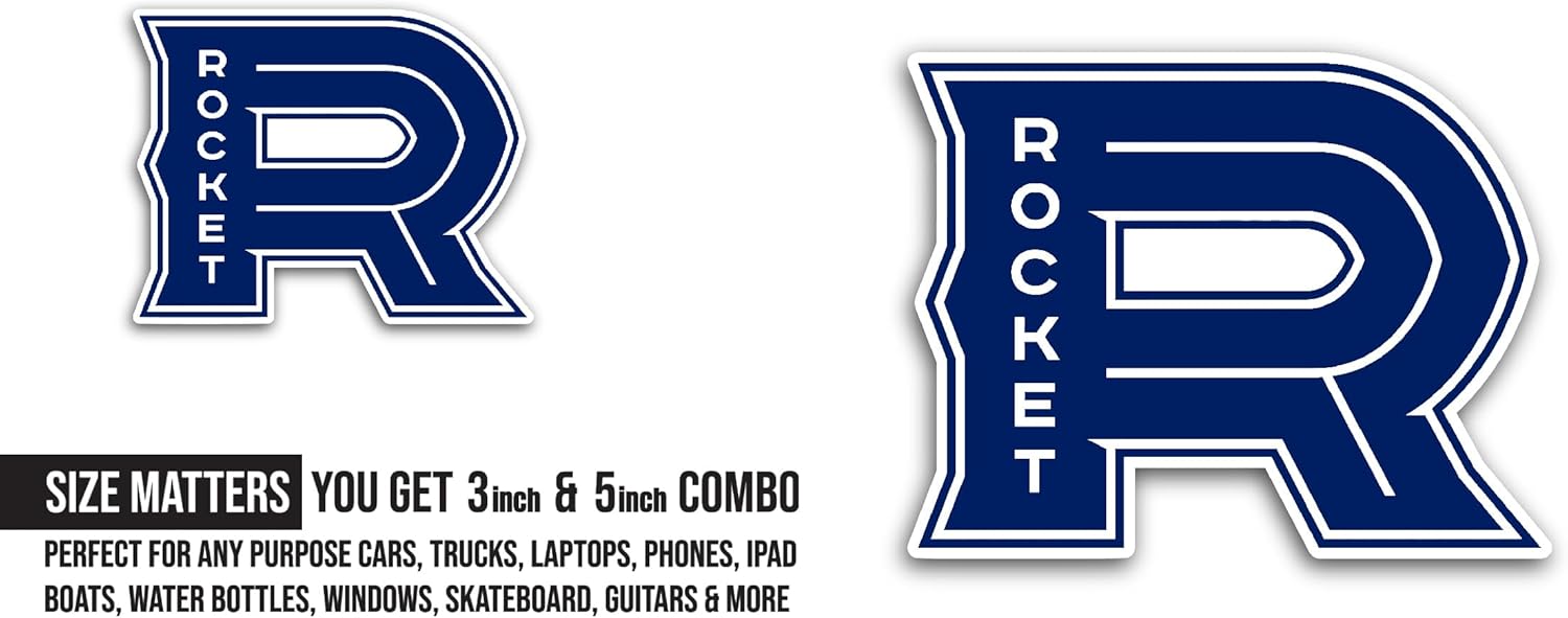 2 (Pieces) 3" and 5" Laval R0cket Sticker, Waterproof Vinyl Decals for Many Purpose Like Cars, Trucks, Laptops, Phones, Windows and More