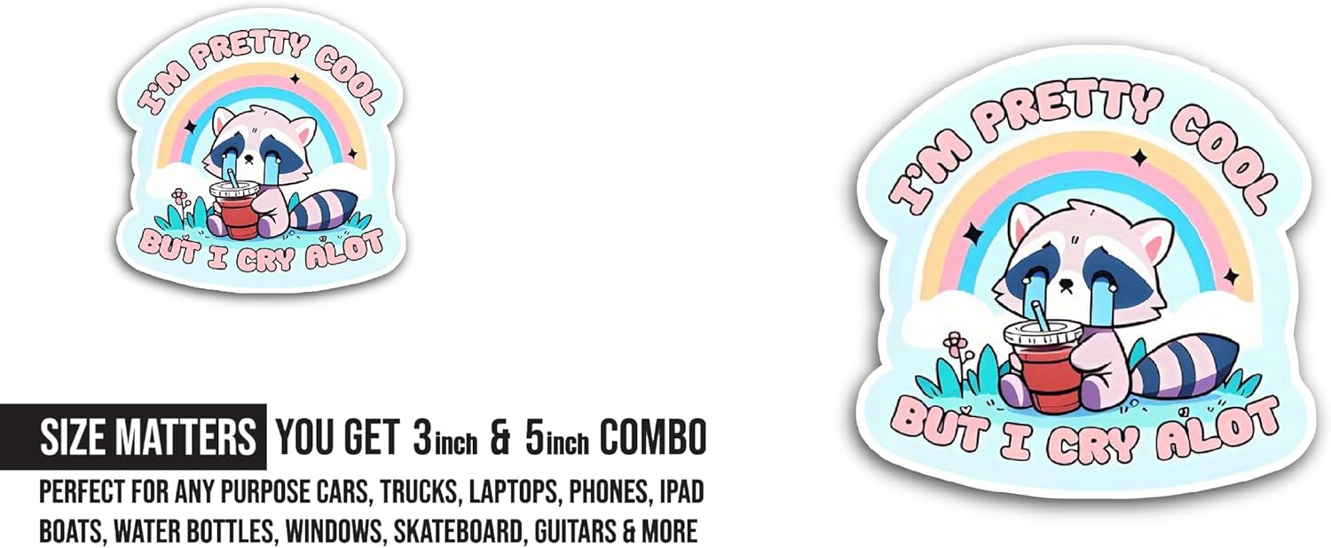 2 (Pieces) 3" and 5" I'm Pretty Cool Sticker, Waterproof Vinyl Decals for Many Purpose Like Cars, Trucks, Laptops, Phones, Windows and More