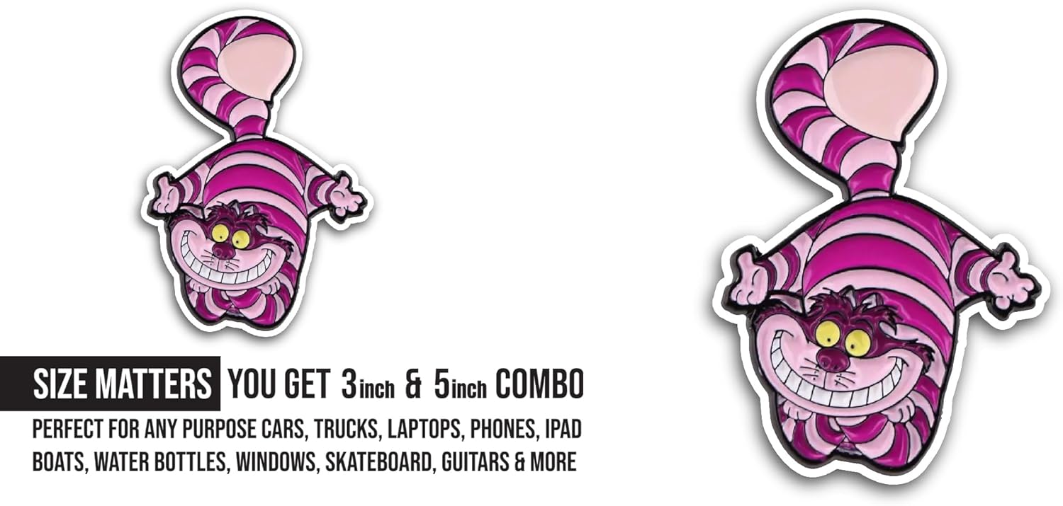 2 (Pieces) 3" and 5" Purple Cat Sticker, Waterproof Vinyl Decals for Many Purpose Like Cars, Trucks, Laptops, Phones, Windows and More