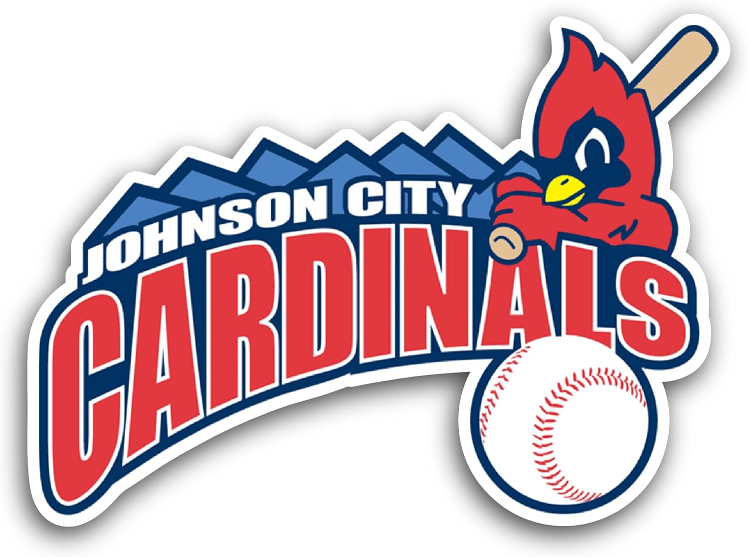 2 (Pieces) 3" and 5" J0hnson City Cardinals Sticker, Waterproof Vinyl Decals for Many Purpose Like Cars, Trucks, Laptops, Phones, Windows and More