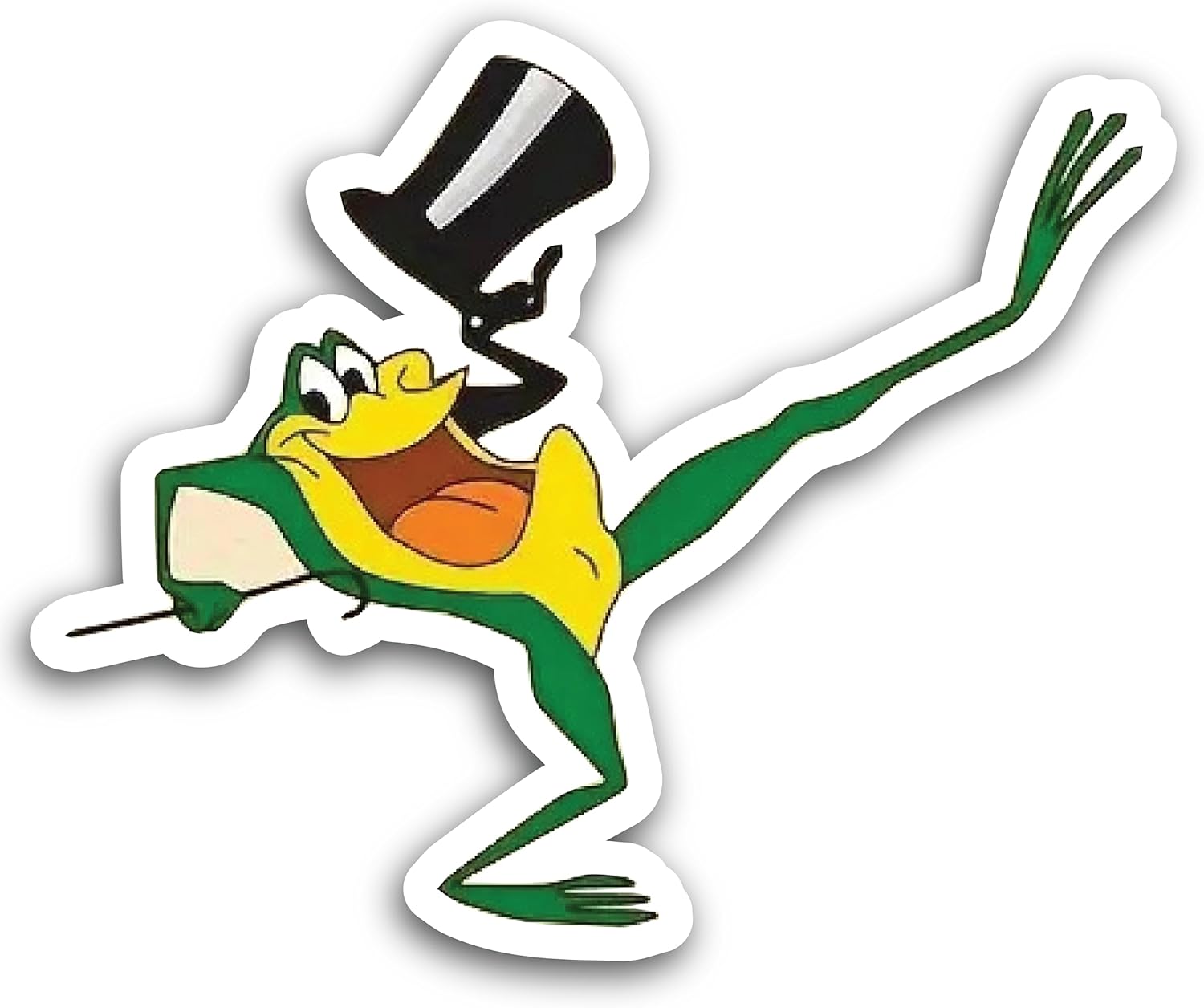 2 (Pieces) 3" and 5" Magician Frog with Black Hat Decal Sticker, Premium Waterproof Vinyl Decals for Many Purpose Like Cars, Trucks, Laptops, Phones, Windows and More