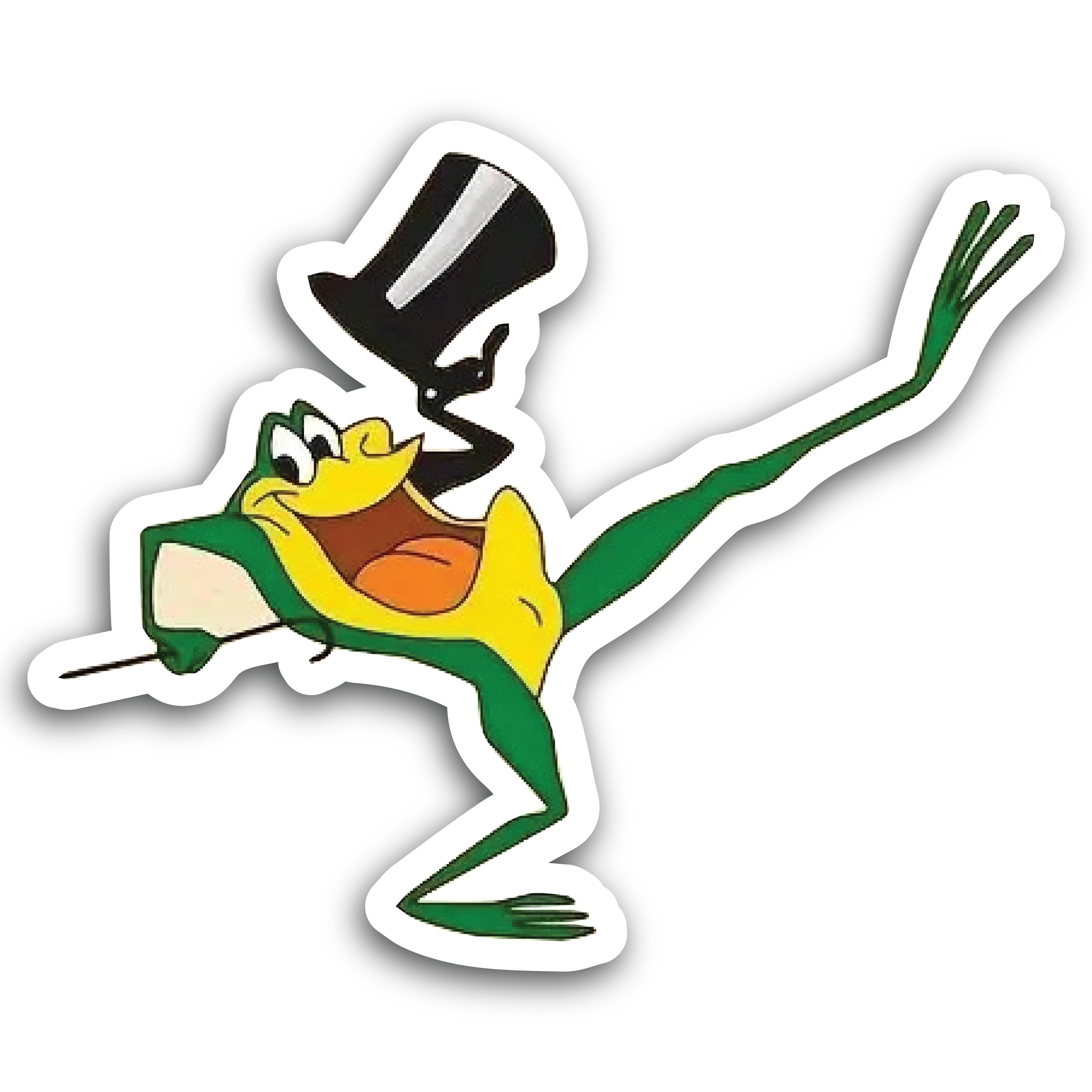 2 (Pieces) 3" and 5" Magician Frog with Black Hat Decal Sticker, Premium Waterproof Vinyl Decals for