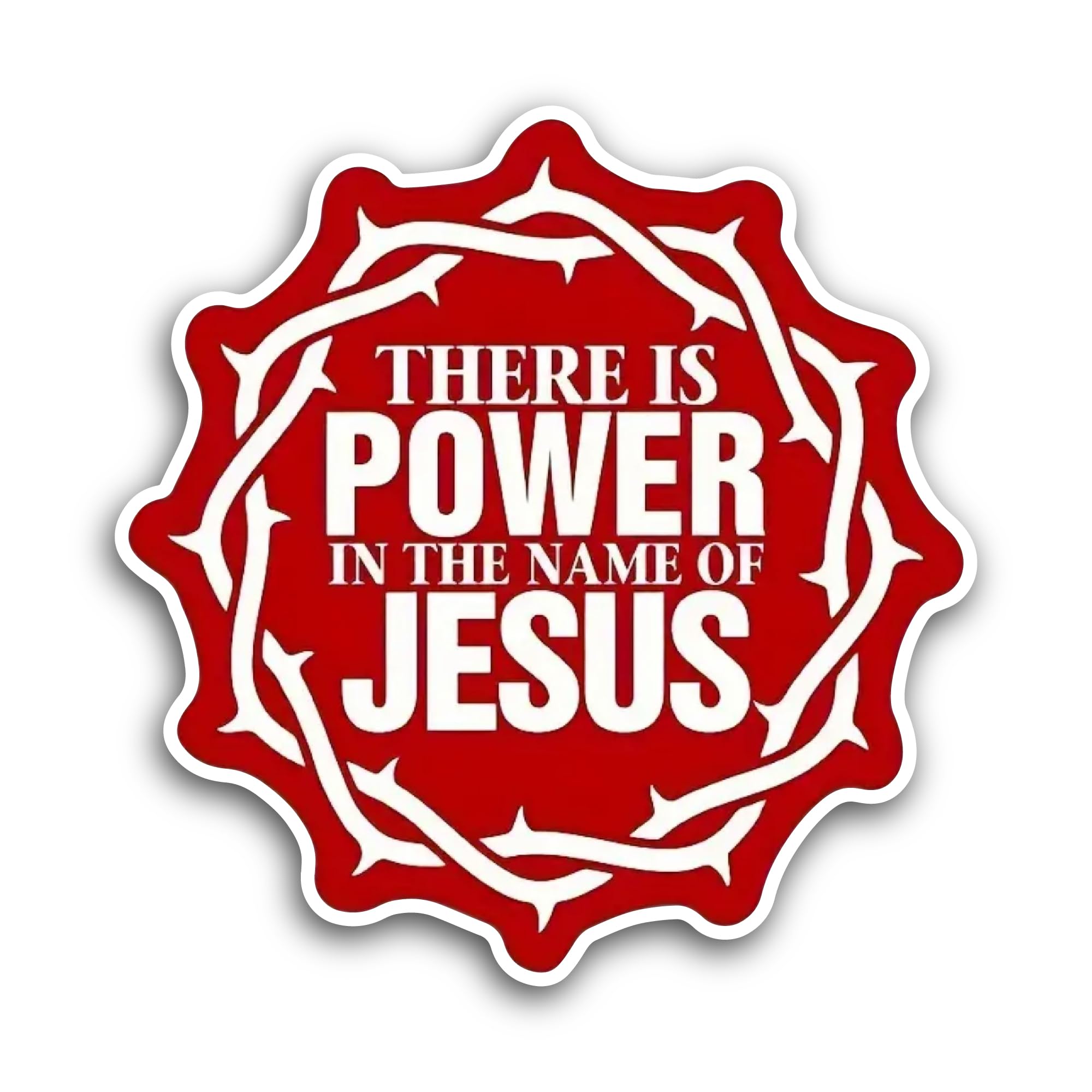 2 (Pieces) 3" and 5" There Is Power In The Name Of Jesus Text Sticker, Waterproof Vinyl Decals for M